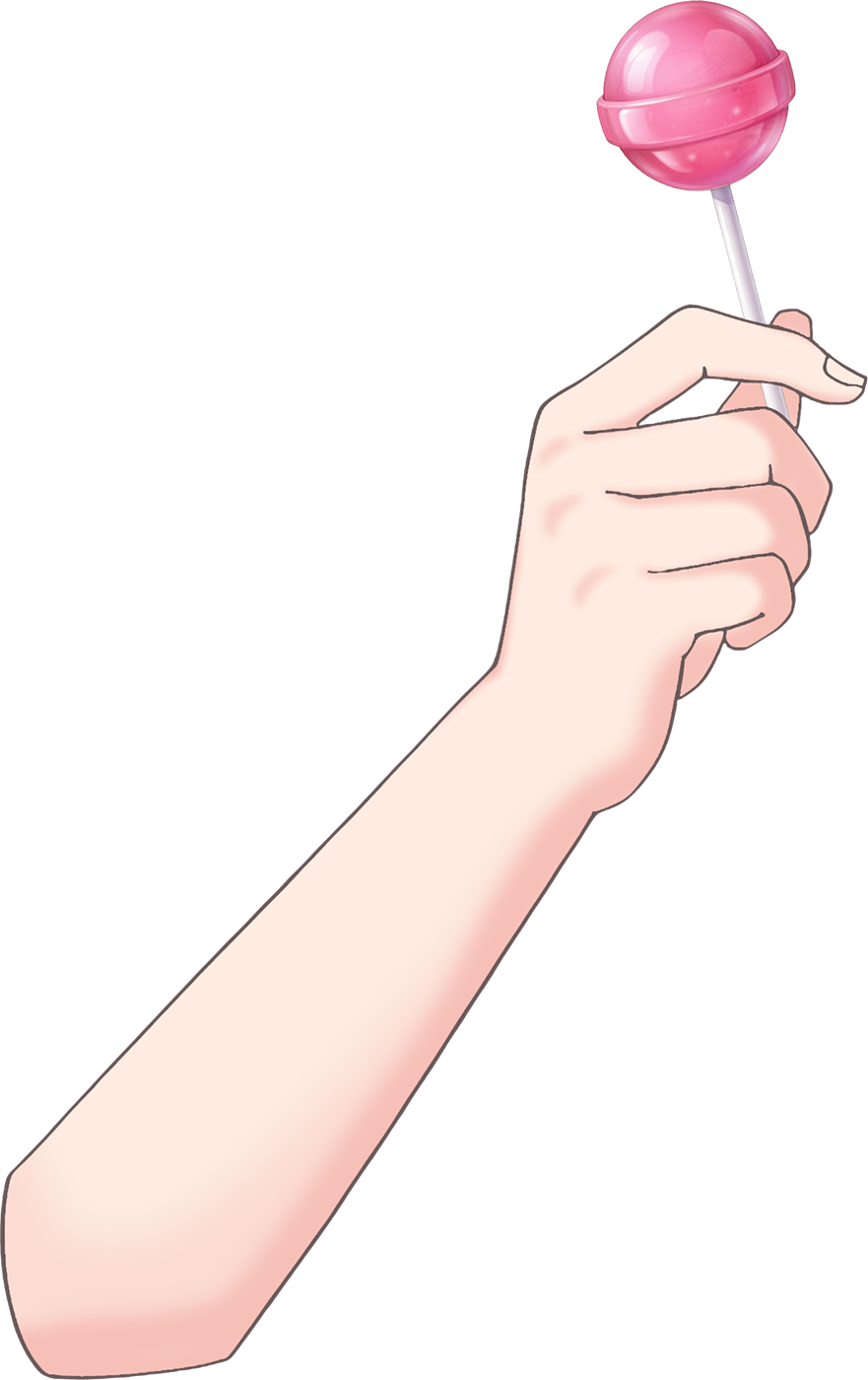 Vtuber向けフリー素材｜ロリポップを持つ手のイラスト