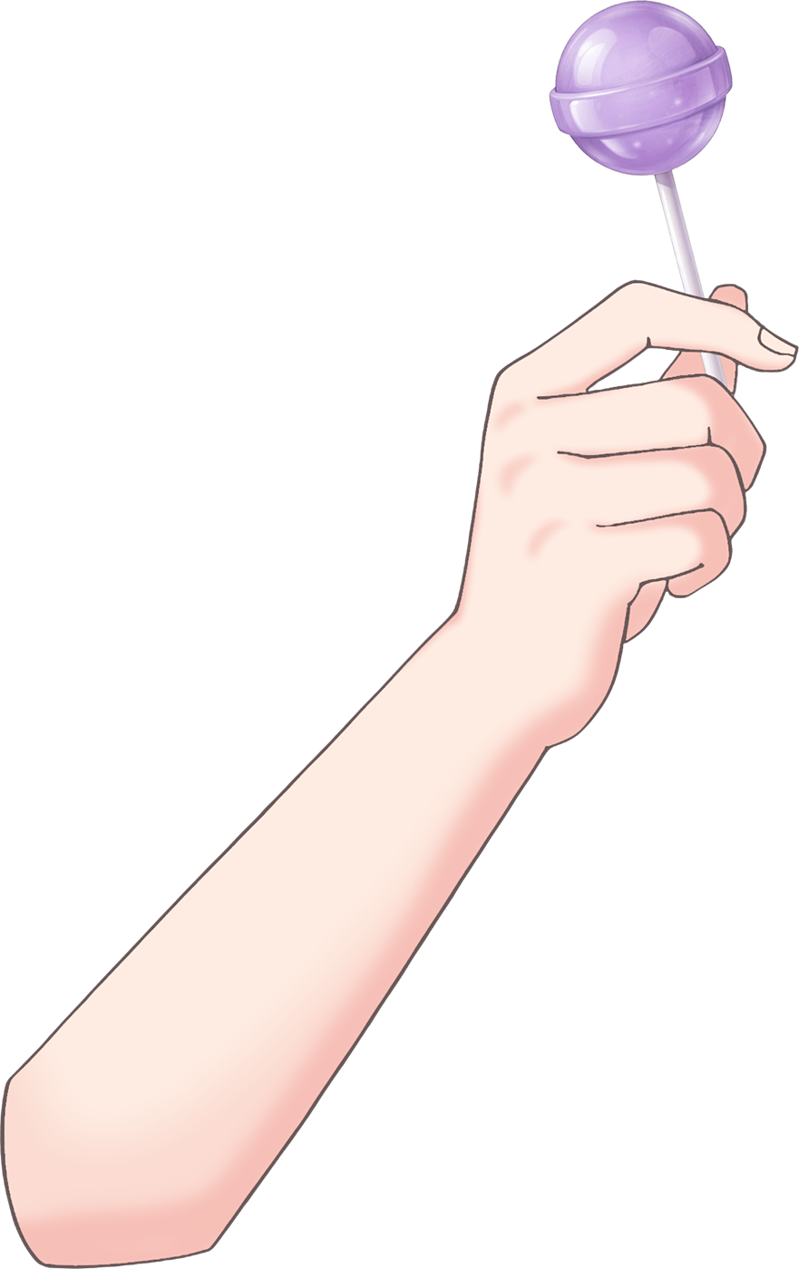 Vtuber向けフリー素材｜ロリポップを持つ手のイラスト