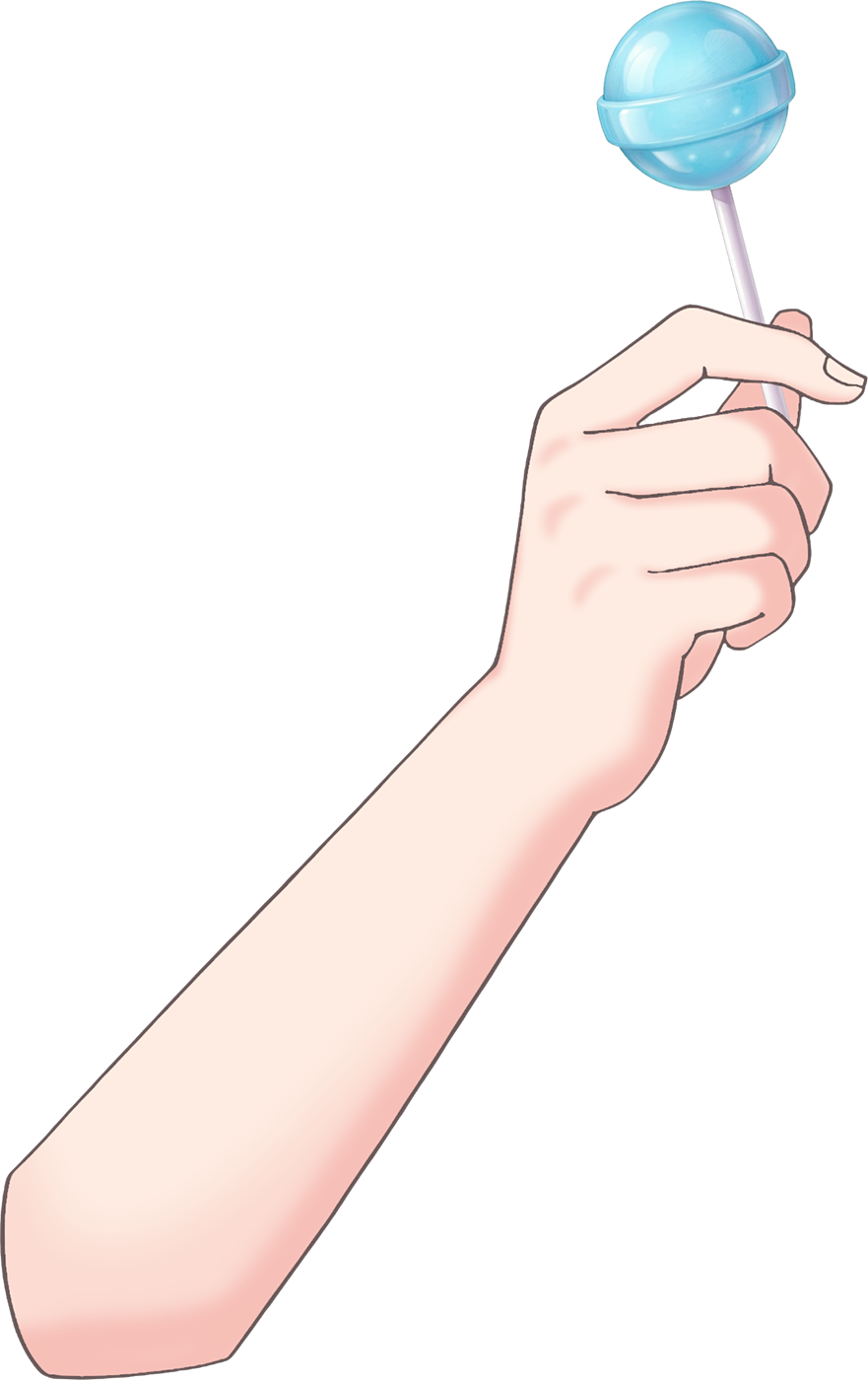 Vtuber向けフリー素材｜ロリポップを持つ手のイラスト