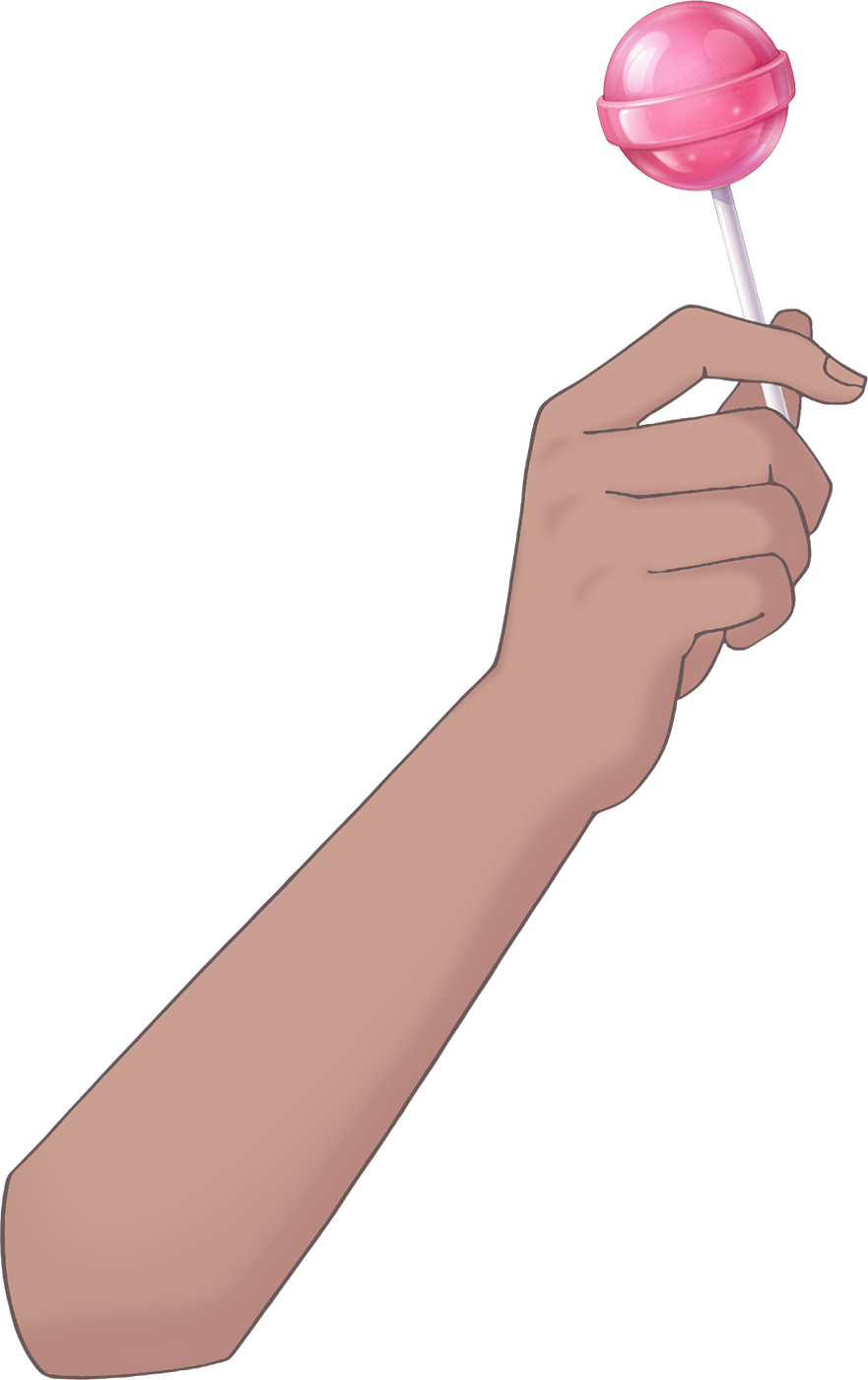 Vtuber向けフリー素材｜ロリポップを持つ手のイラスト