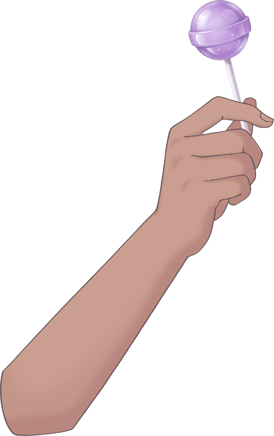 Vtuber向けフリー素材｜ロリポップを持つ手のイラスト