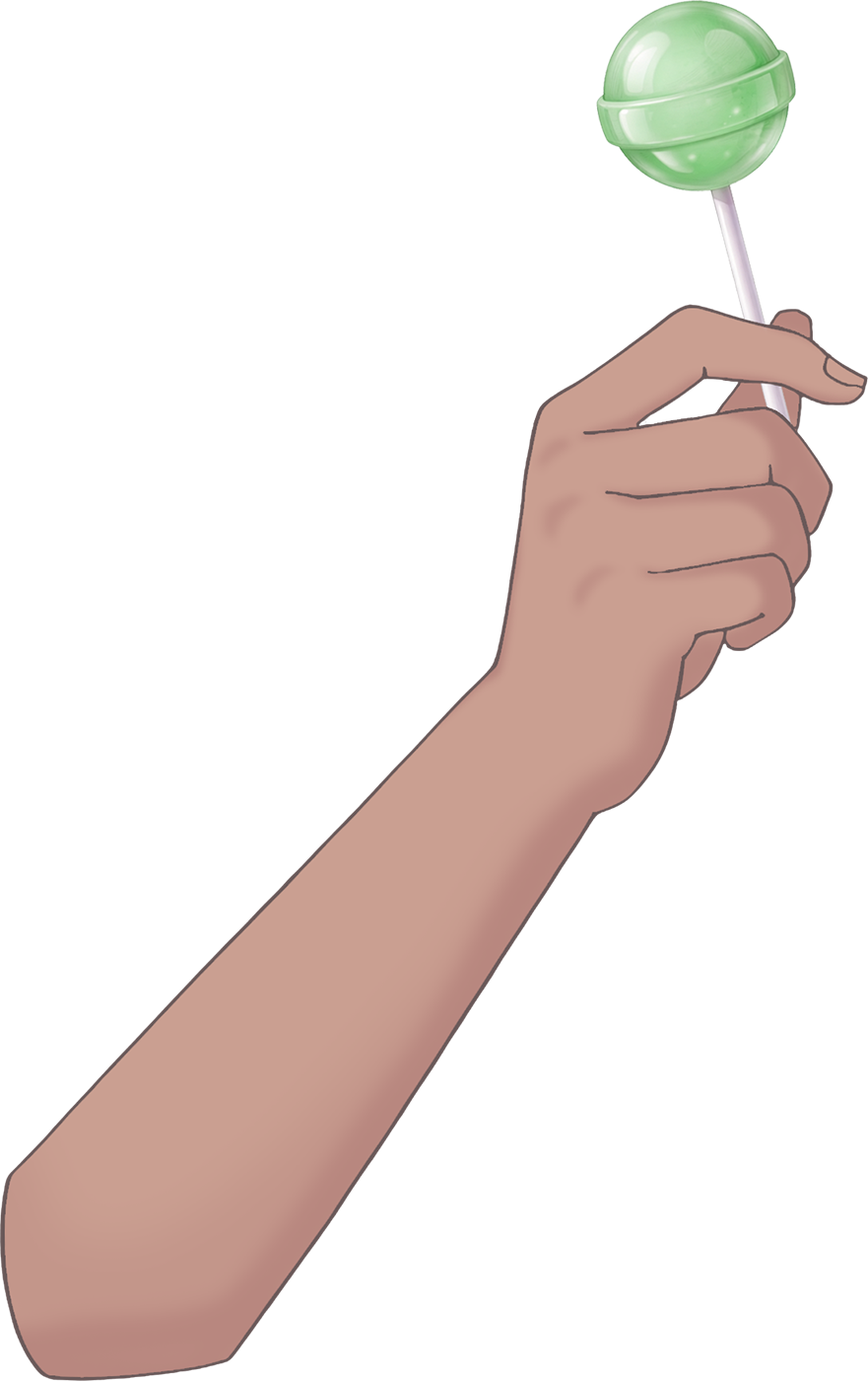 Vtuber向けフリー素材｜ロリポップを持つ手のイラスト