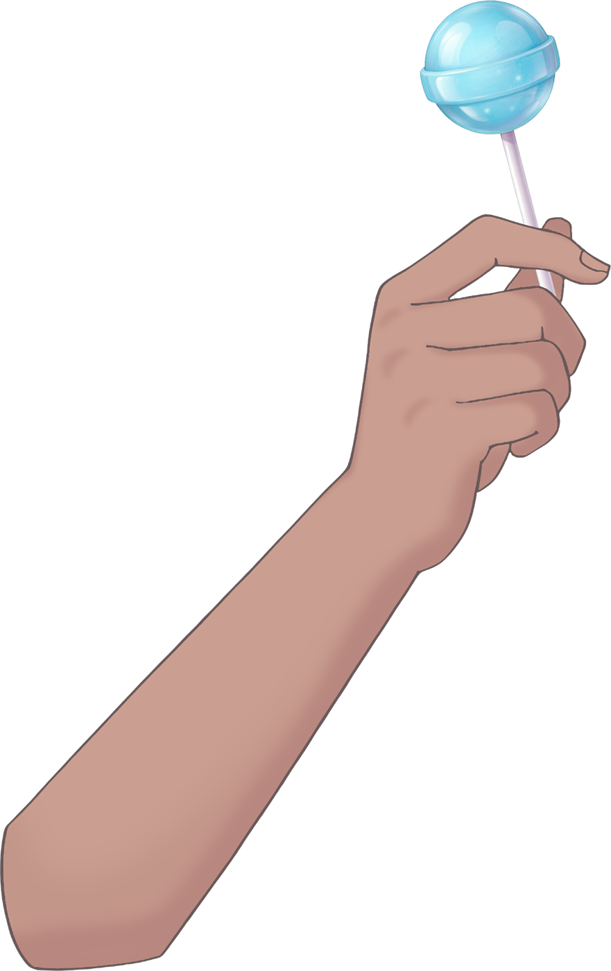 Vtuber向けフリー素材｜ロリポップを持つ手のイラスト