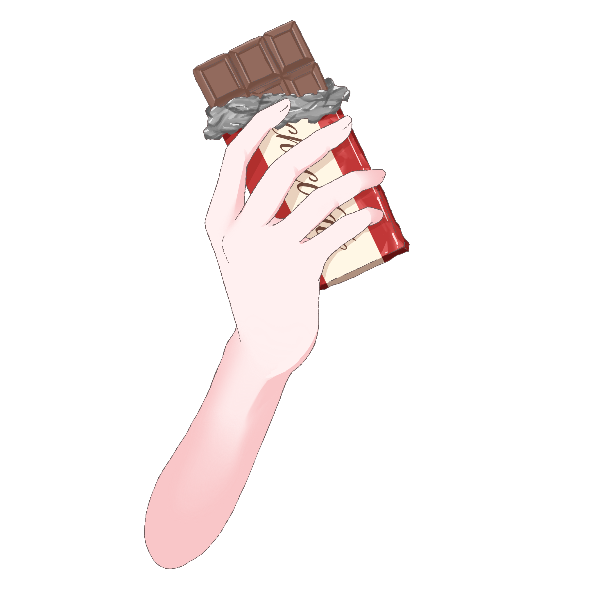 Vtuber向けフリー素材｜板チョコを持つ手のイラスト