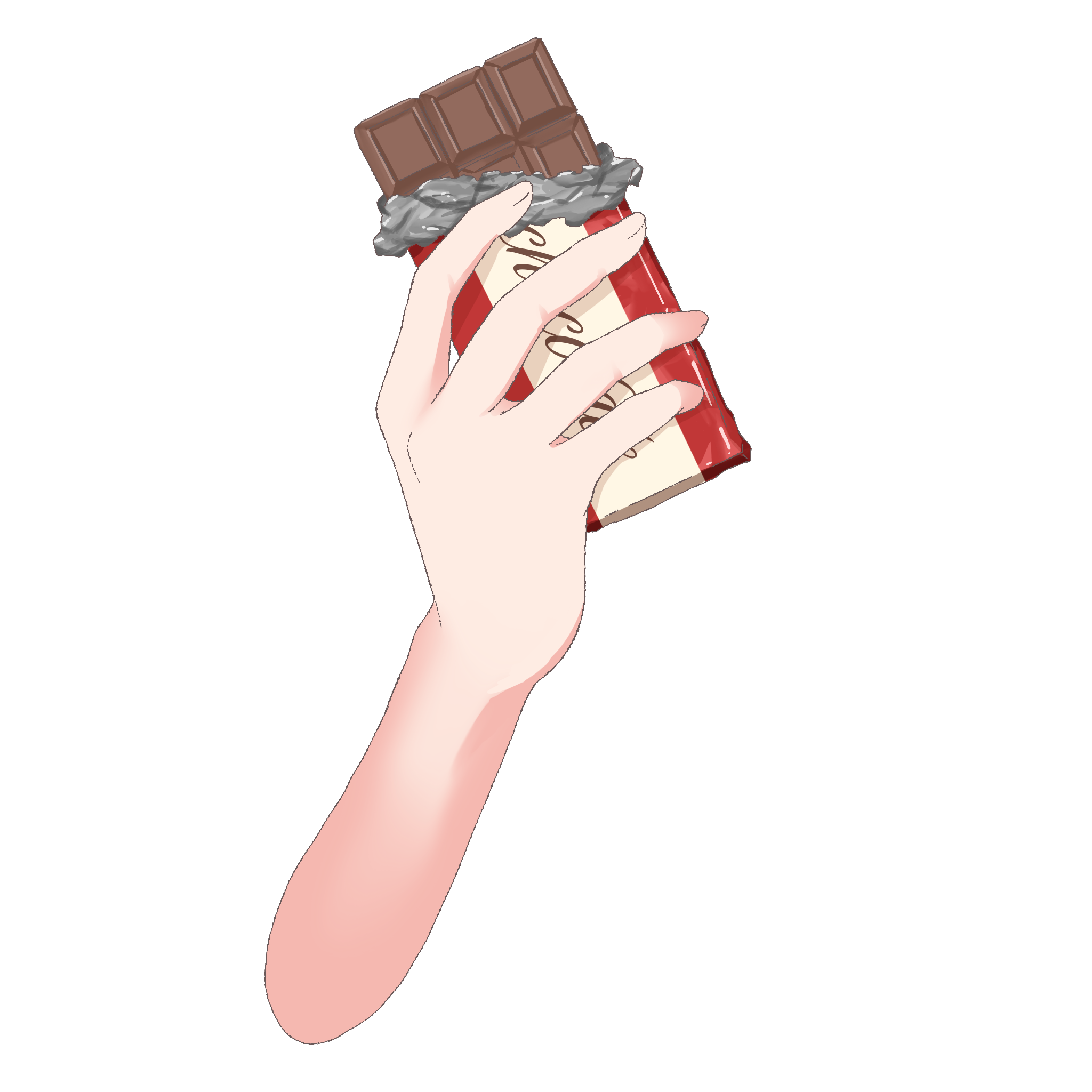 Vtuber向けフリー素材｜板チョコを持つ手のイラスト
