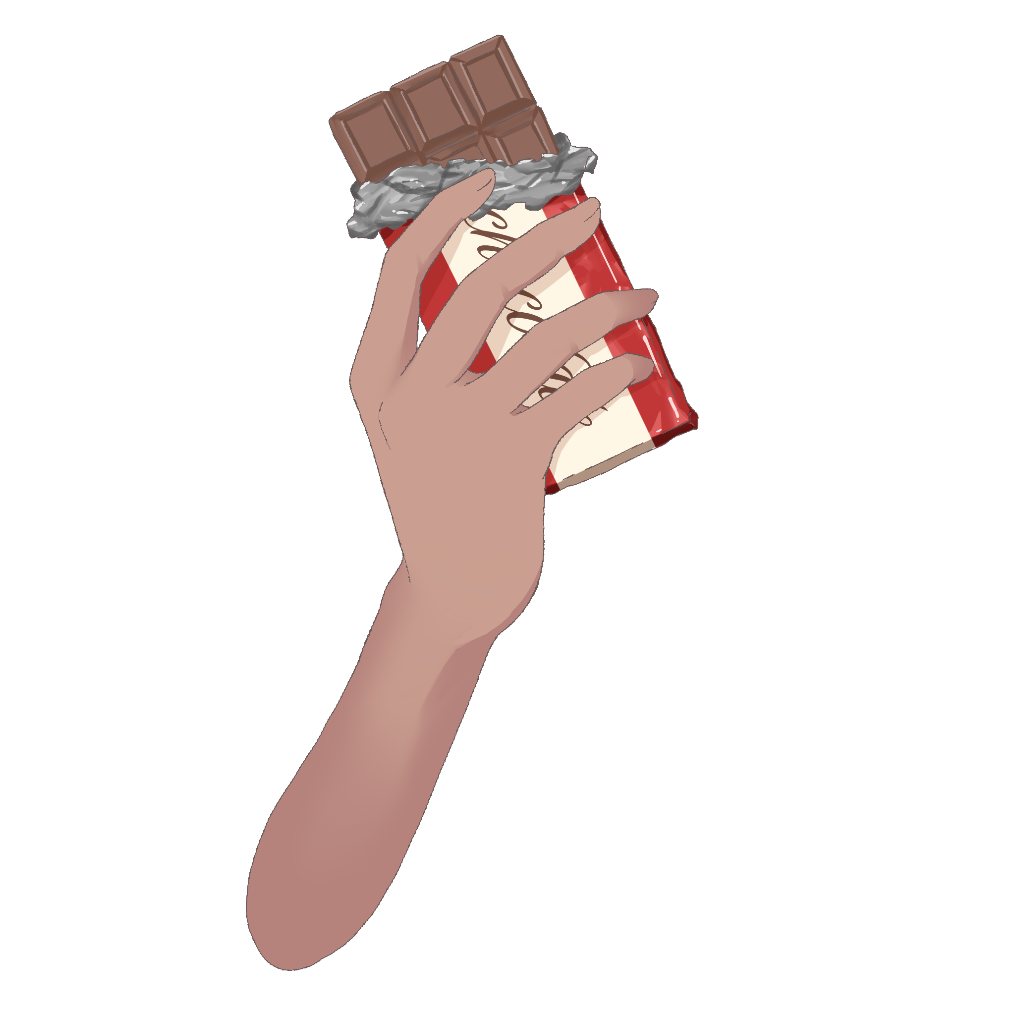 Vtuber向けフリー素材｜板チョコを持つ手のイラスト