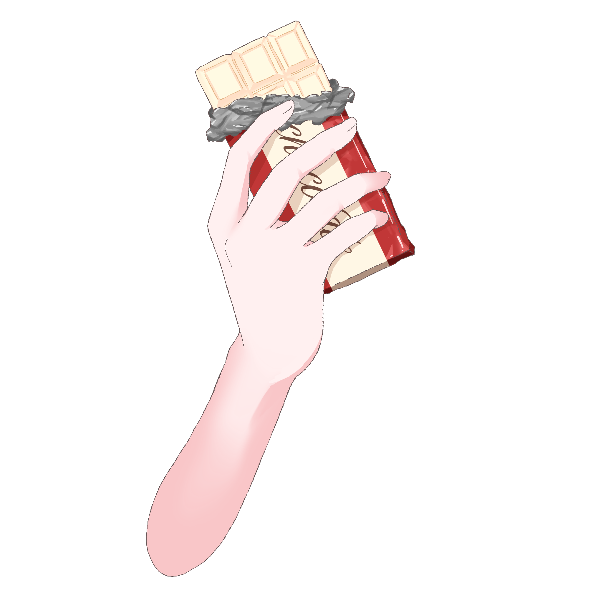 Vtuber向けフリー素材｜板チョコを持つ手のイラスト