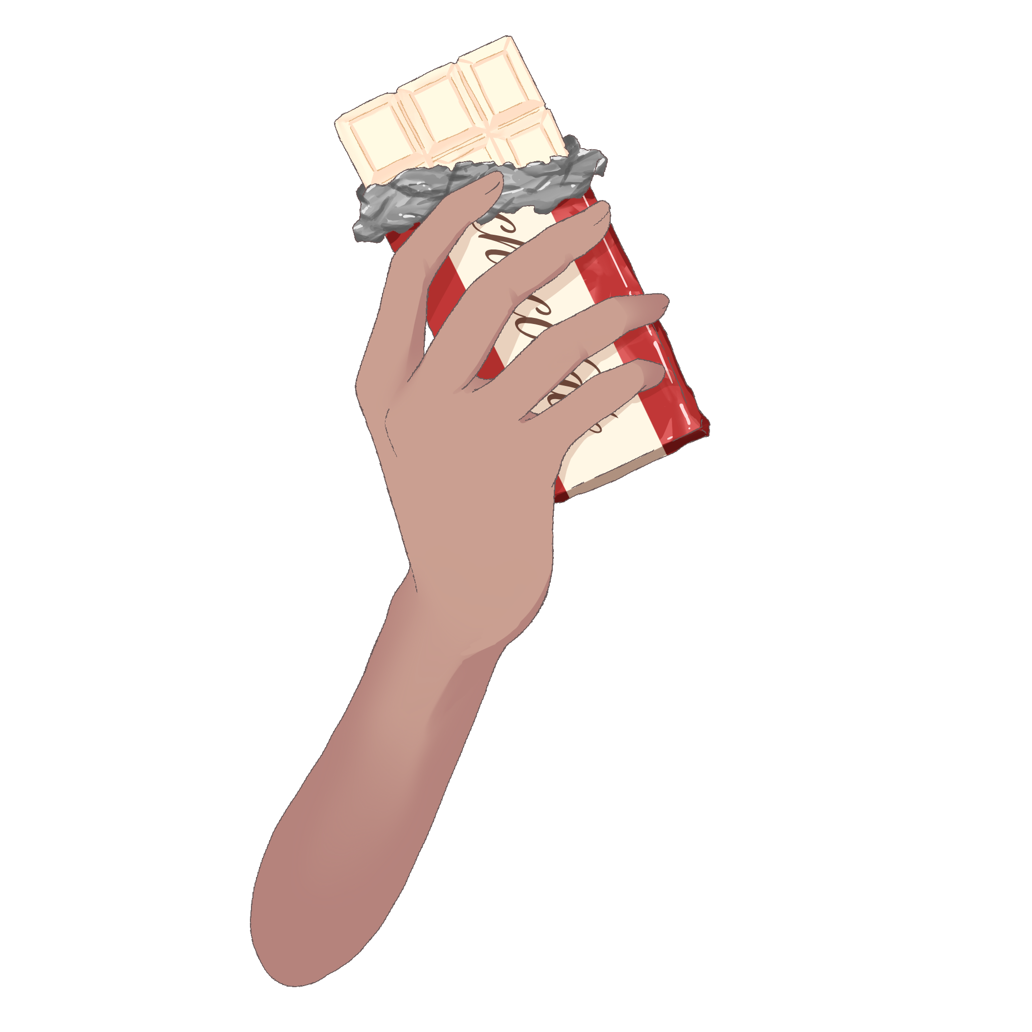 Vtuber向けフリー素材｜板チョコを持つ手のイラスト