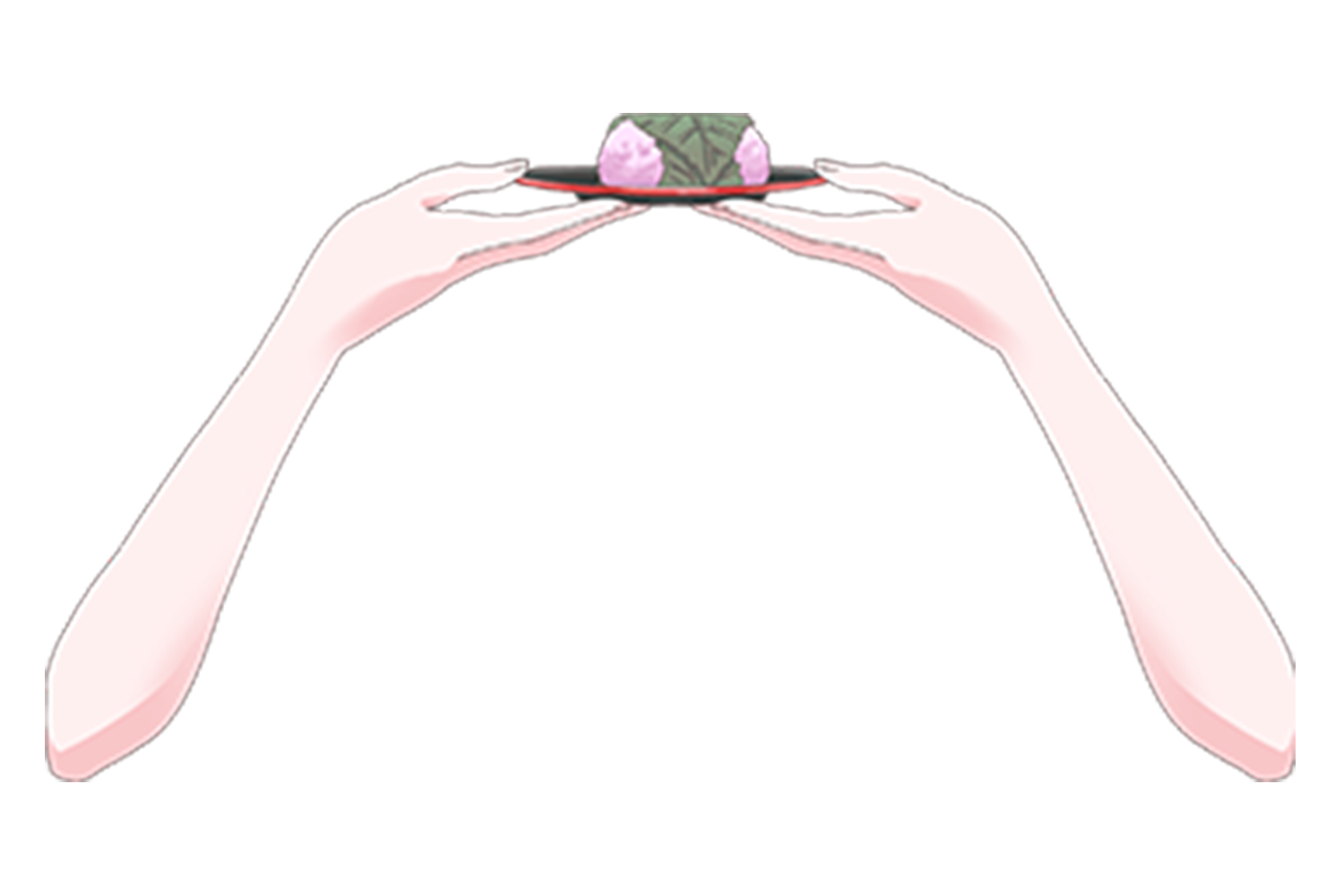 Vtuber向けフリー素材|桜餅を持つ手のイラスト