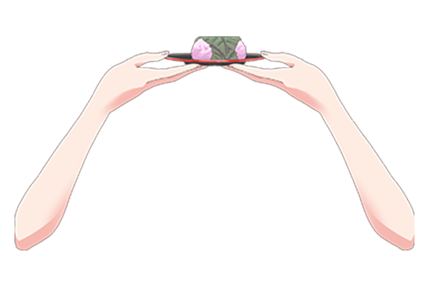 Vtuber向けフリー素材|桜餅を持つ手のイラスト