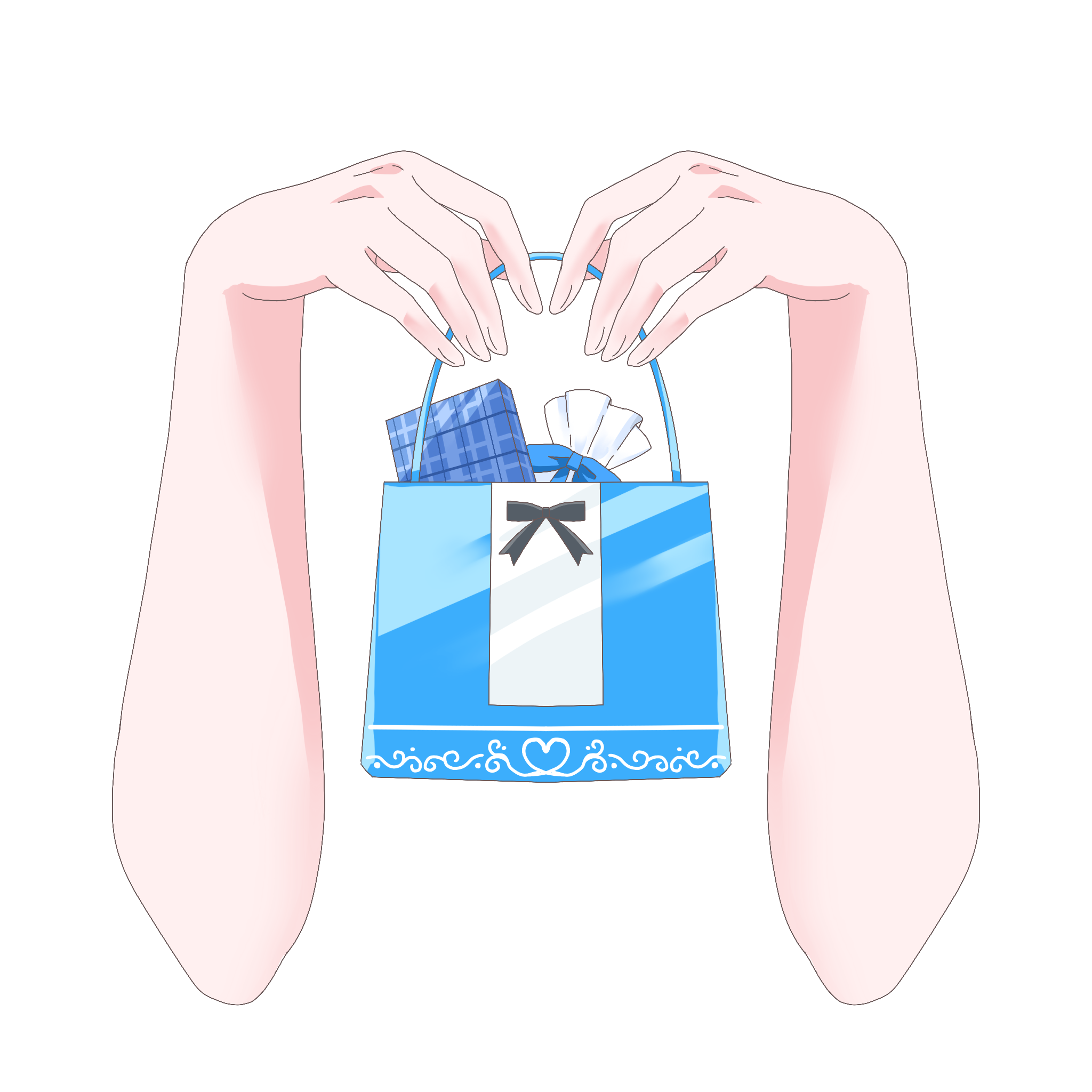 Vtuber向けフリー素材｜プレゼントを持つ手のイラスト