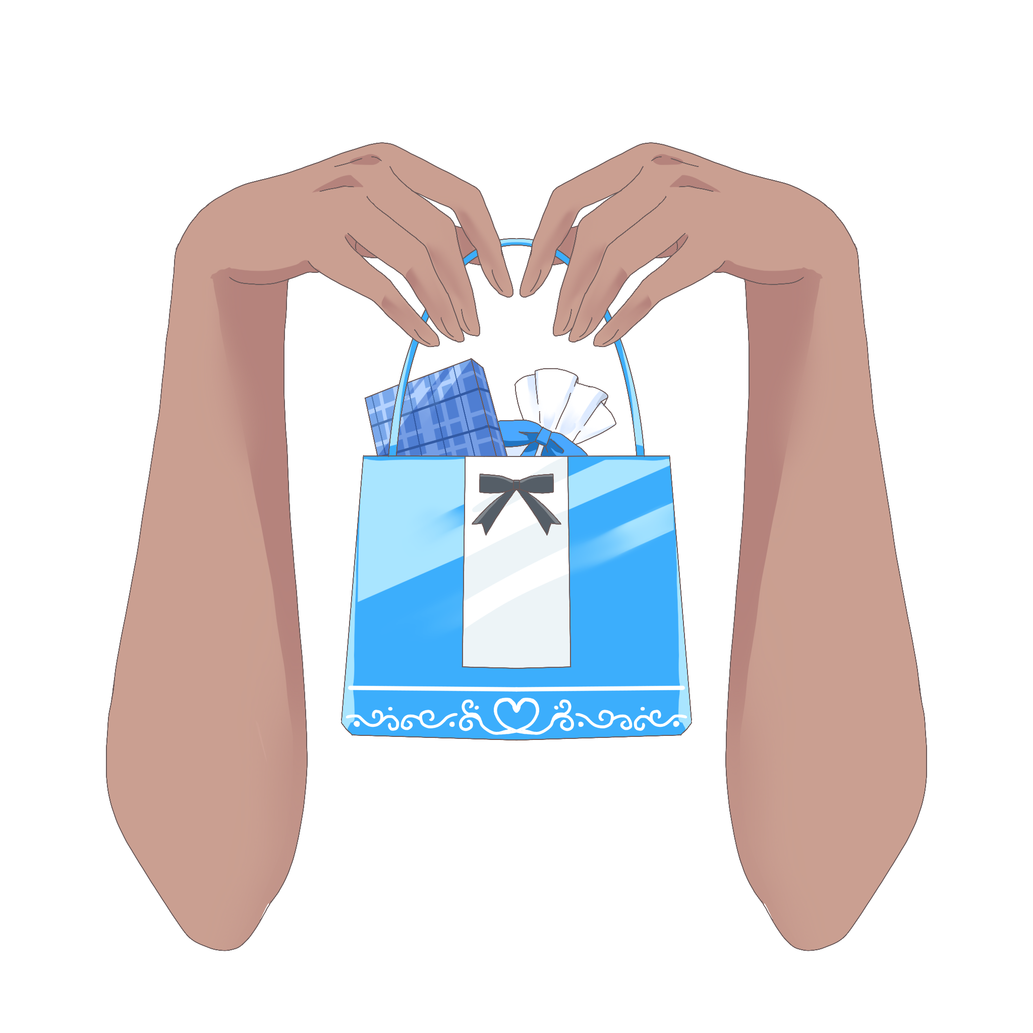 Vtuber向けフリー素材｜プレゼントを持つ手のイラスト