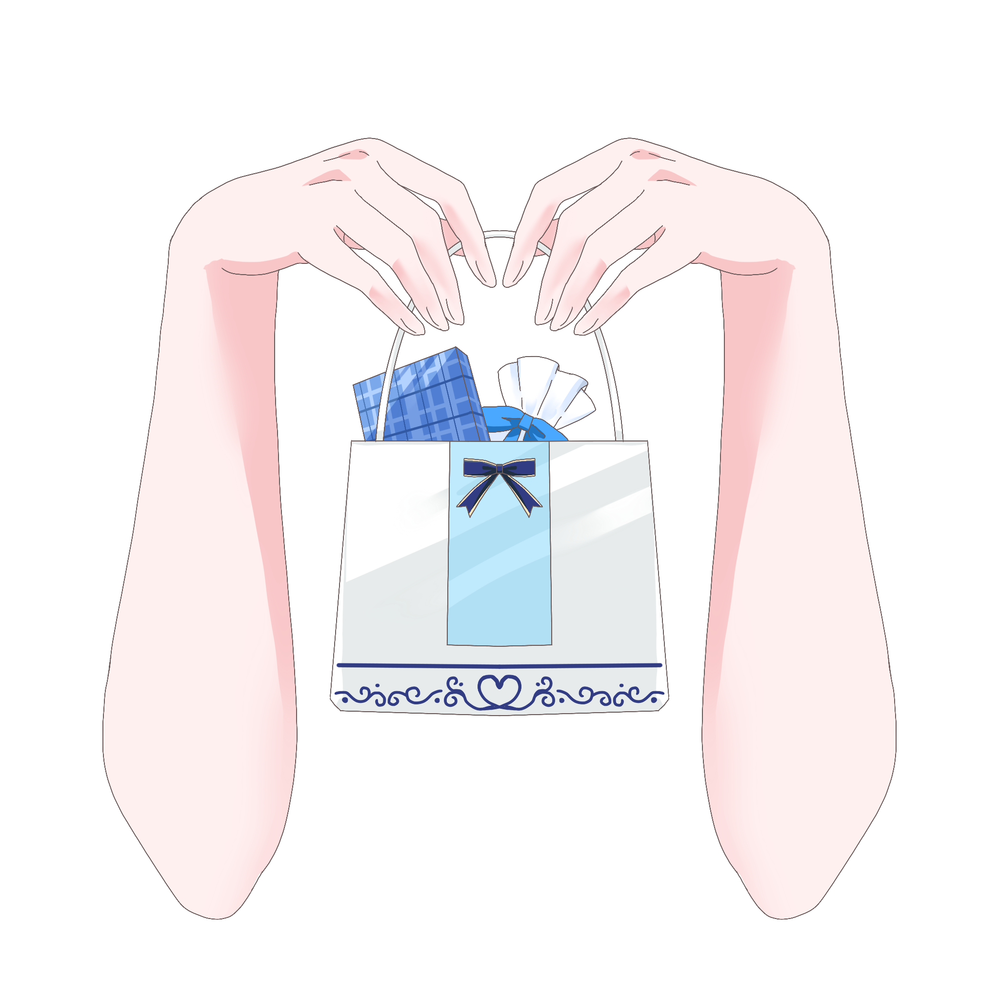 Vtuber向けフリー素材｜プレゼントを持つ手のイラスト