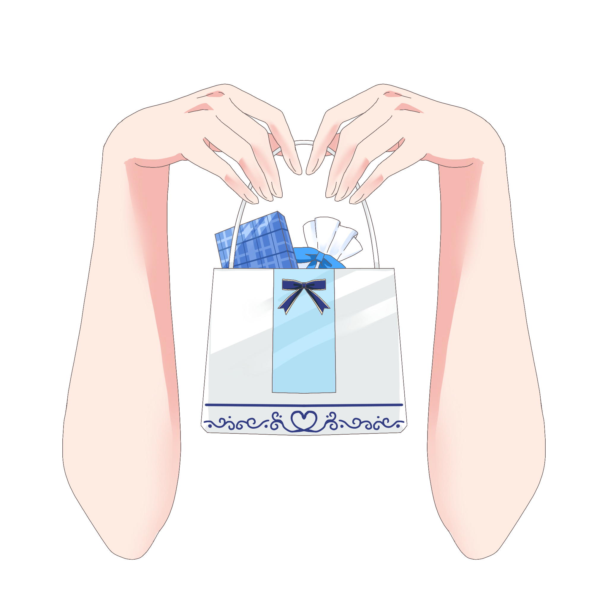 Vtuber向けフリー素材｜プレゼントを持つ手のイラスト