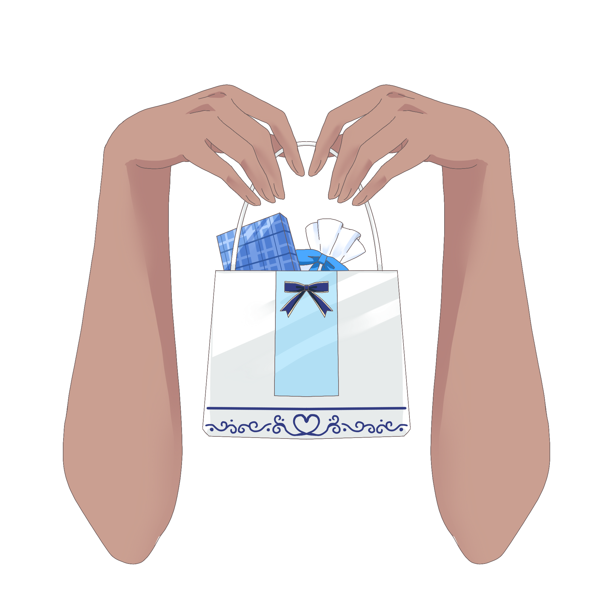 Vtuber向けフリー素材｜プレゼントを持つ手のイラスト