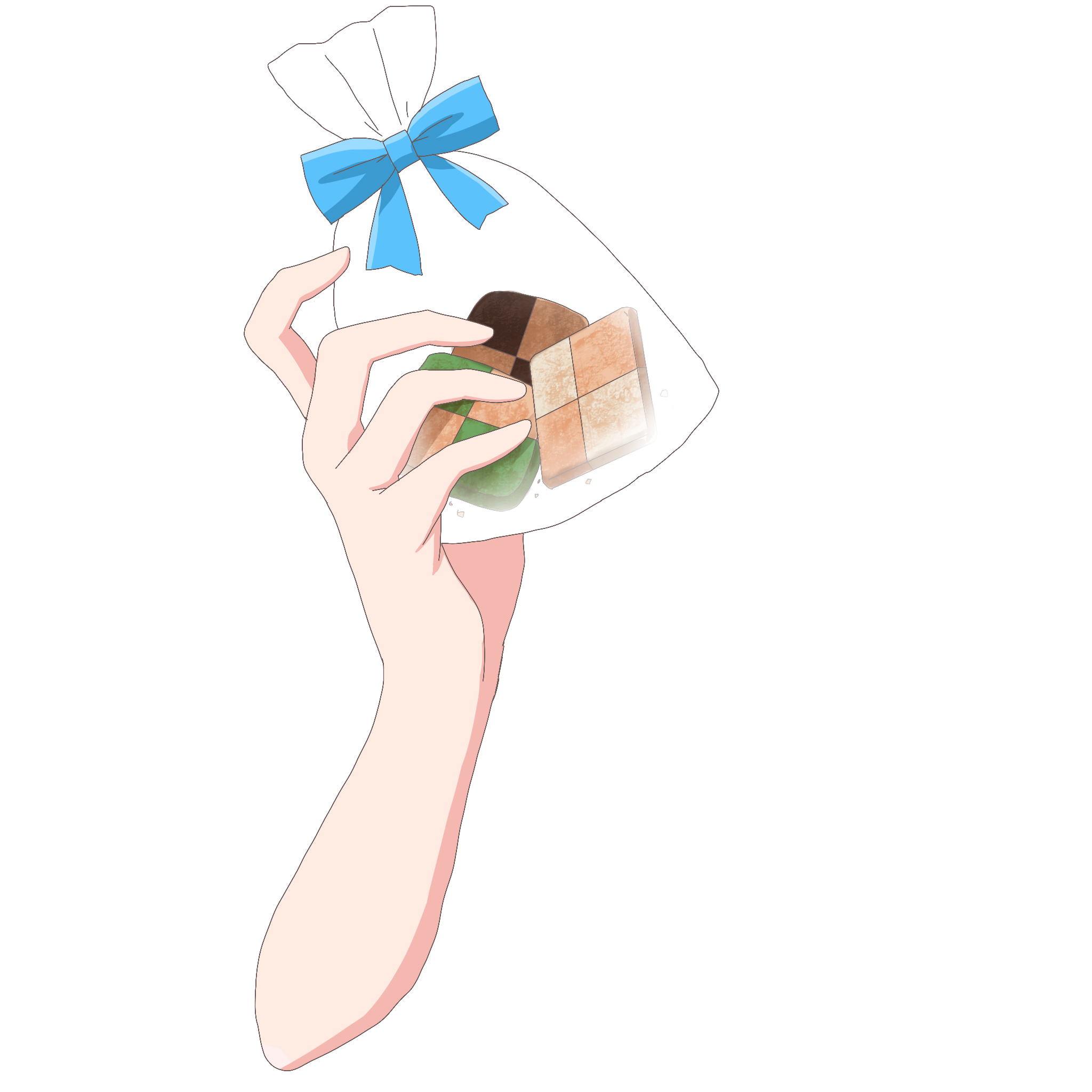 Vtuber向けフリー素材｜クッキーの袋を持つ手のイラスト