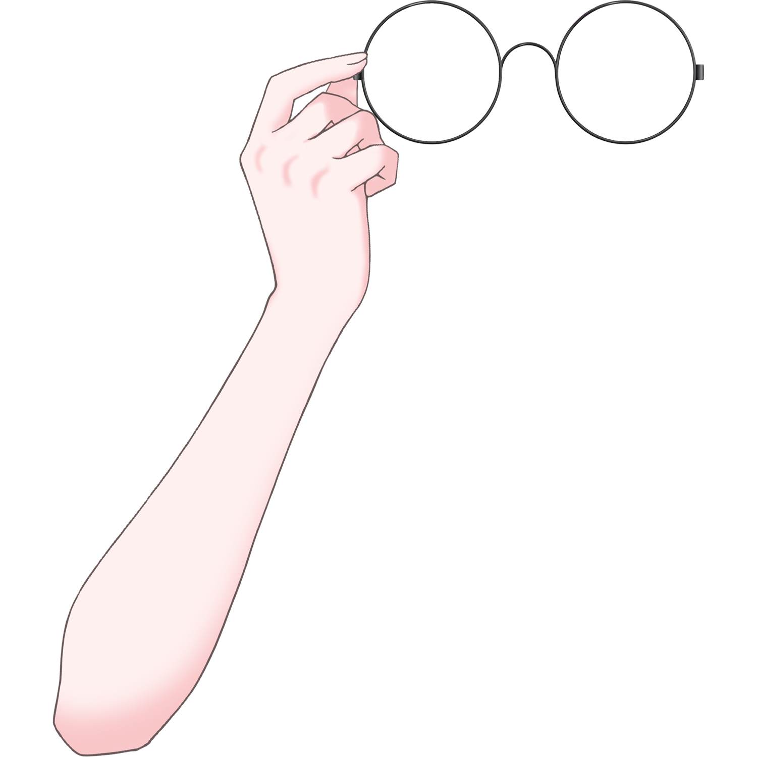 Vtuber向けフリー素材｜丸メガネ&サングラスを持つ手のイラスト