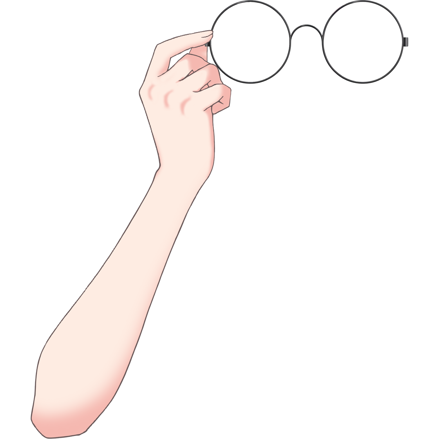 Vtuber向けフリー素材｜丸メガネ&サングラスを持つ手のイラスト
