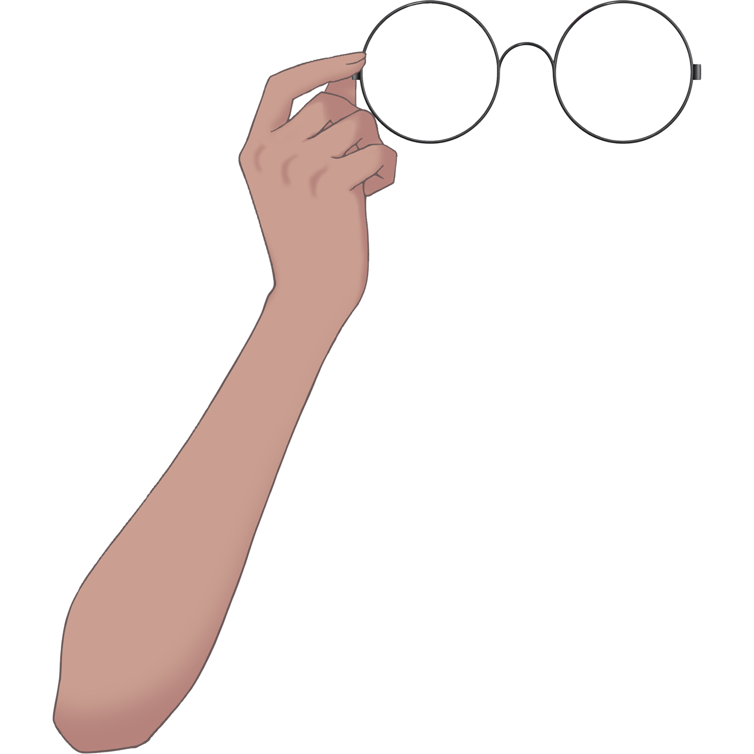 Vtuber向けフリー素材｜丸メガネ&サングラスを持つ手のイラスト