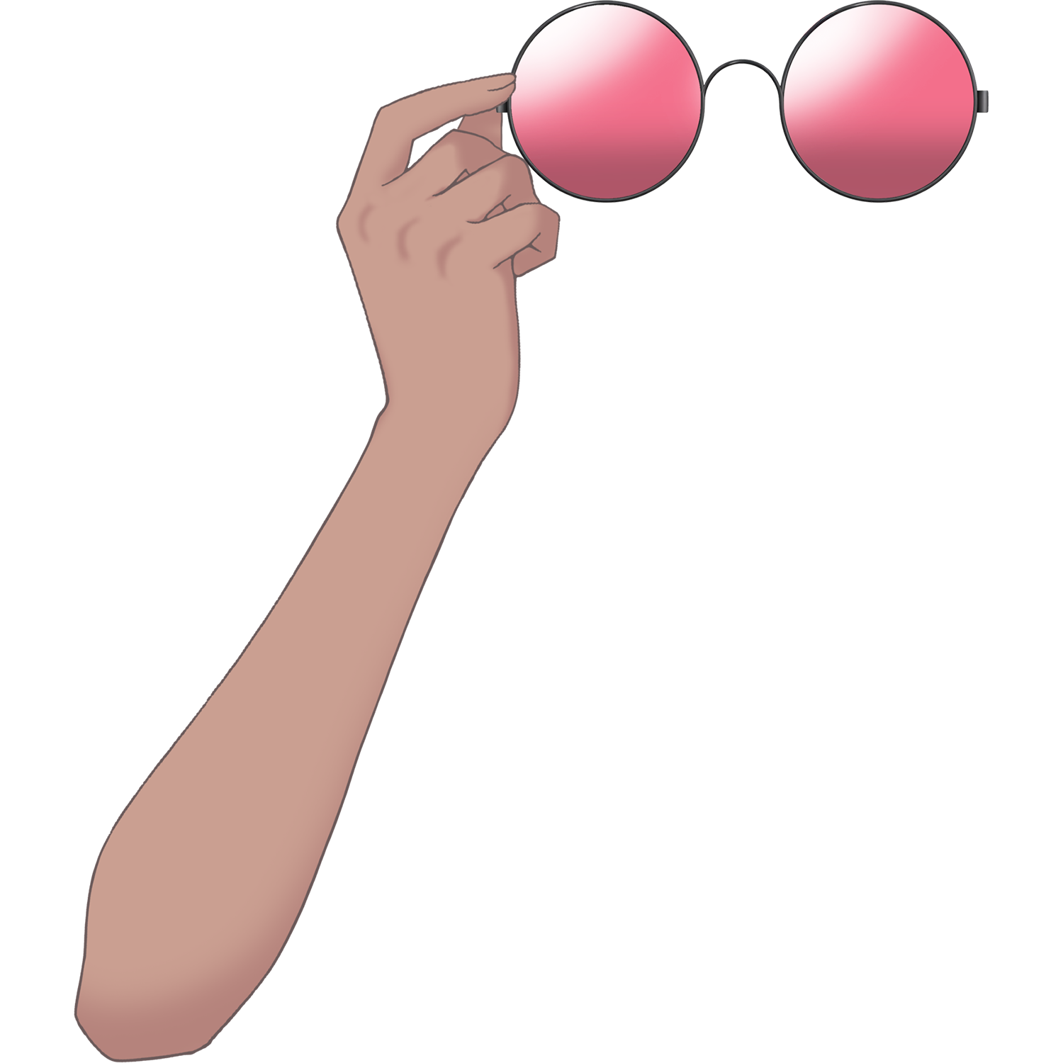 Vtuber向けフリー素材｜丸メガネ&サングラスを持つ手のイラスト