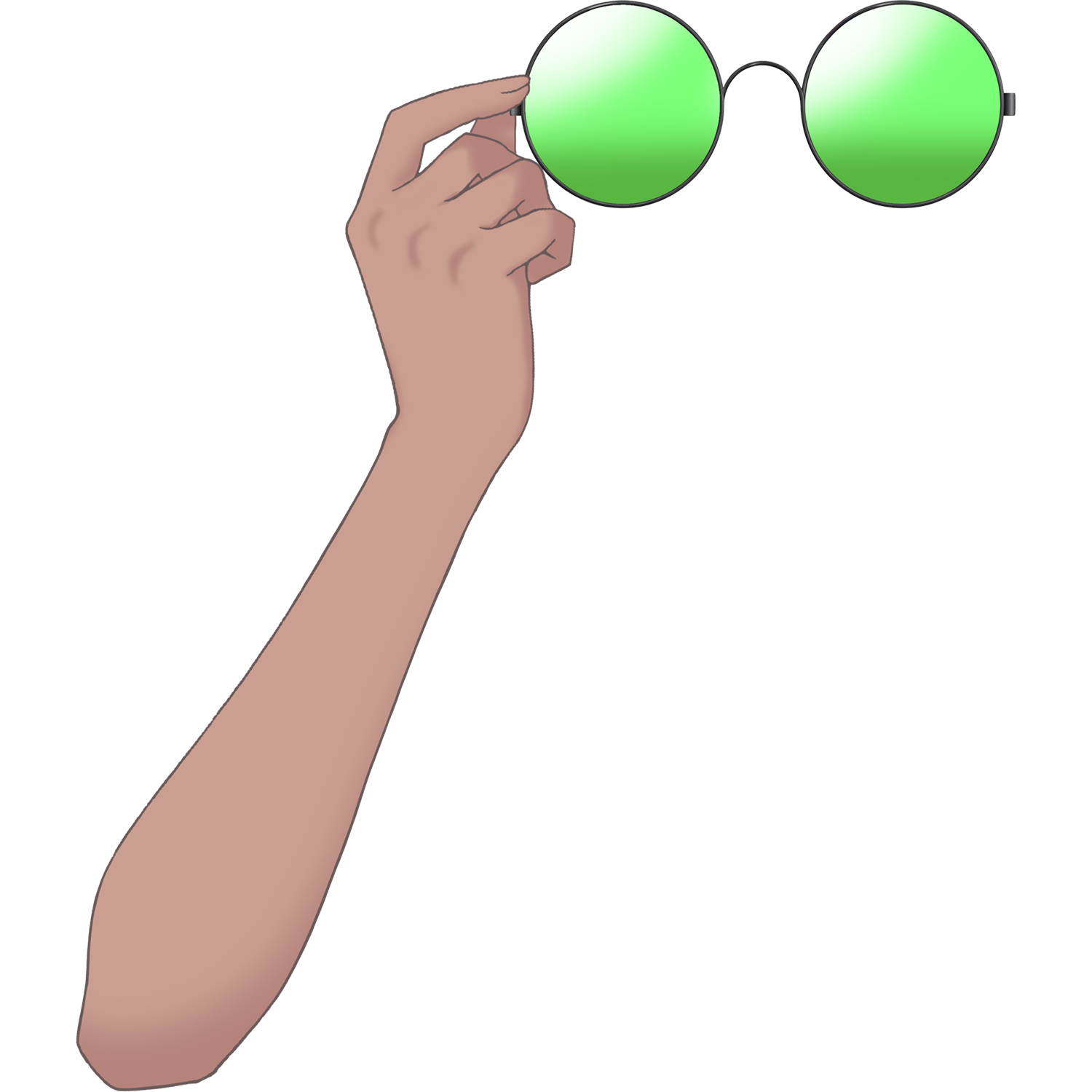 Vtuber向けフリー素材｜丸メガネ&サングラスを持つ手のイラスト