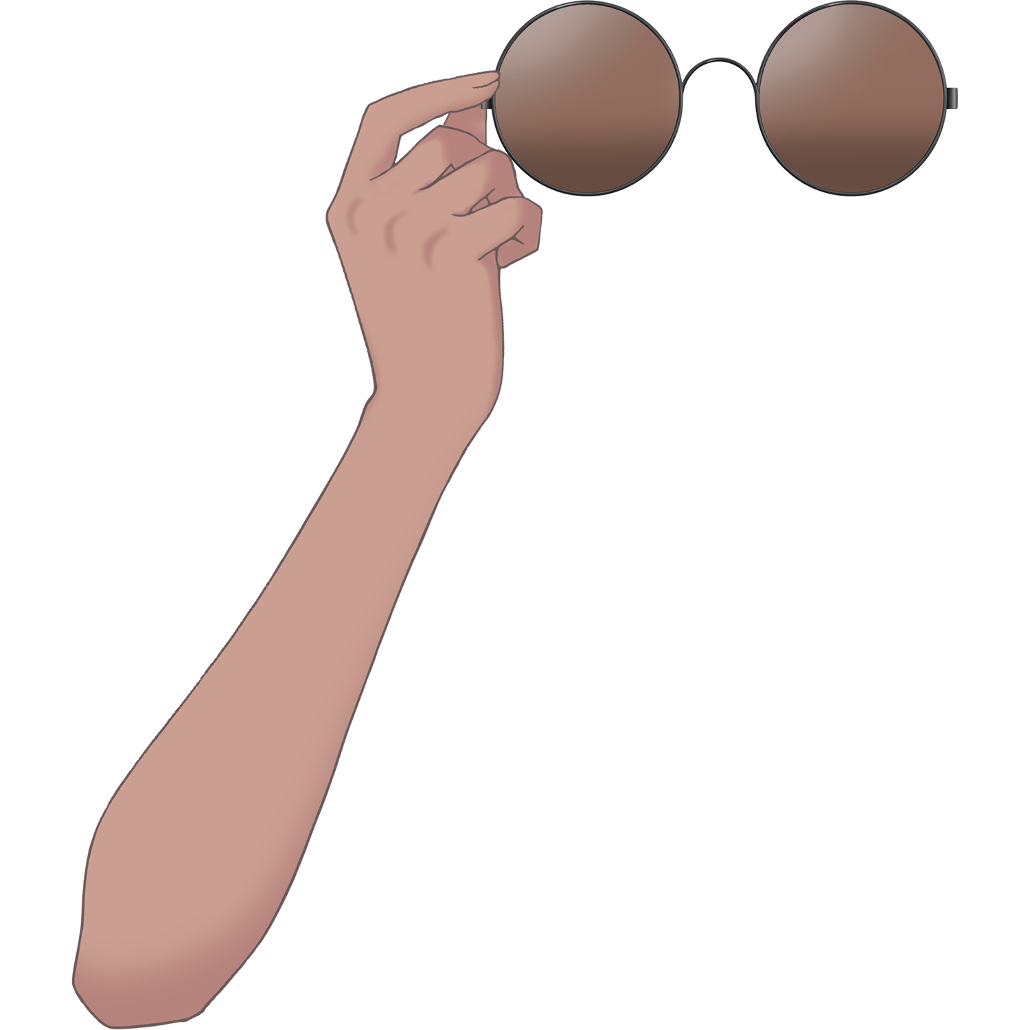 Vtuber向けフリー素材｜丸メガネ&サングラスを持つ手のイラスト