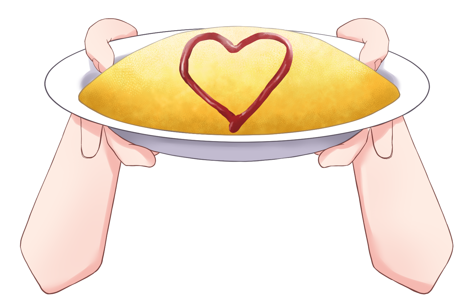 Vtuber向けフリー素材|オムライスを持つ手のイラスト