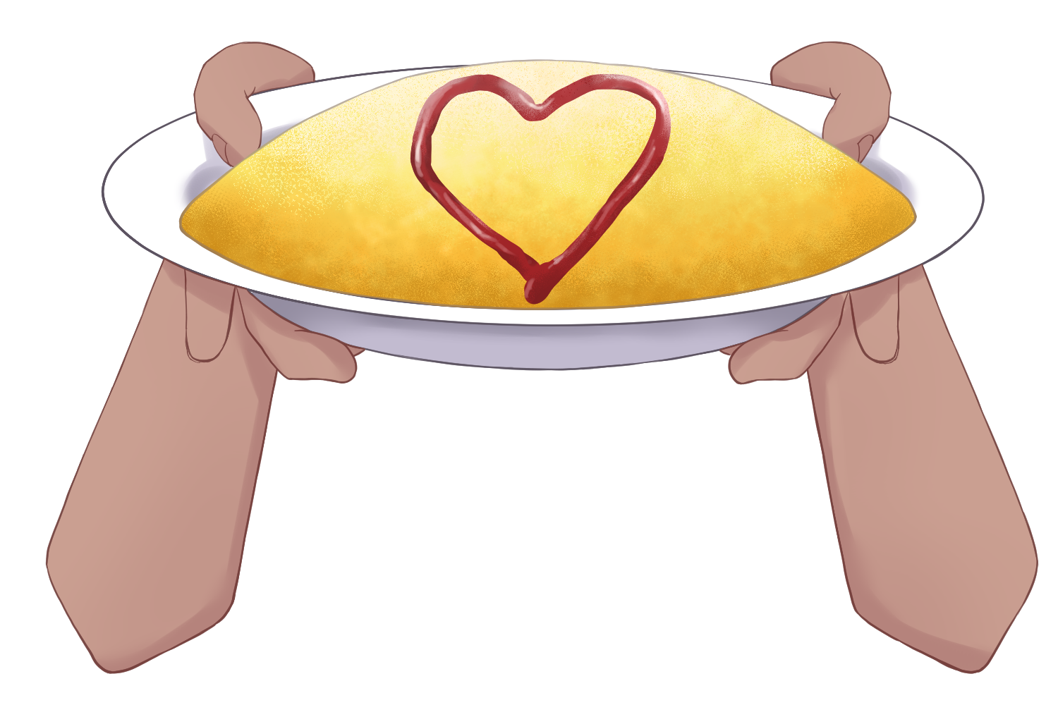 Vtuber向けフリー素材|オムライスを持つ手のイラスト