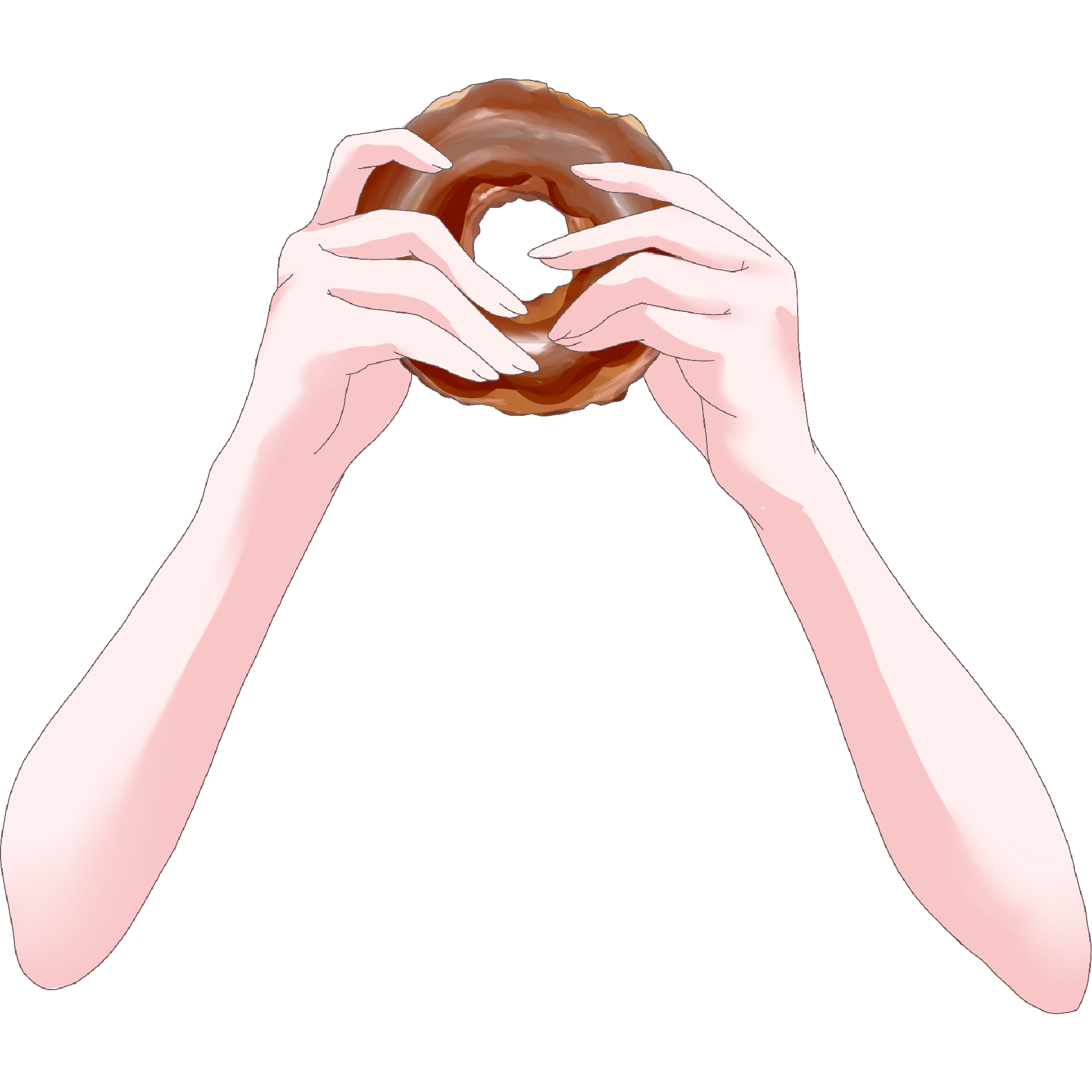 Vtuber向けフリー素材｜ドーナツを持つ手のイラスト