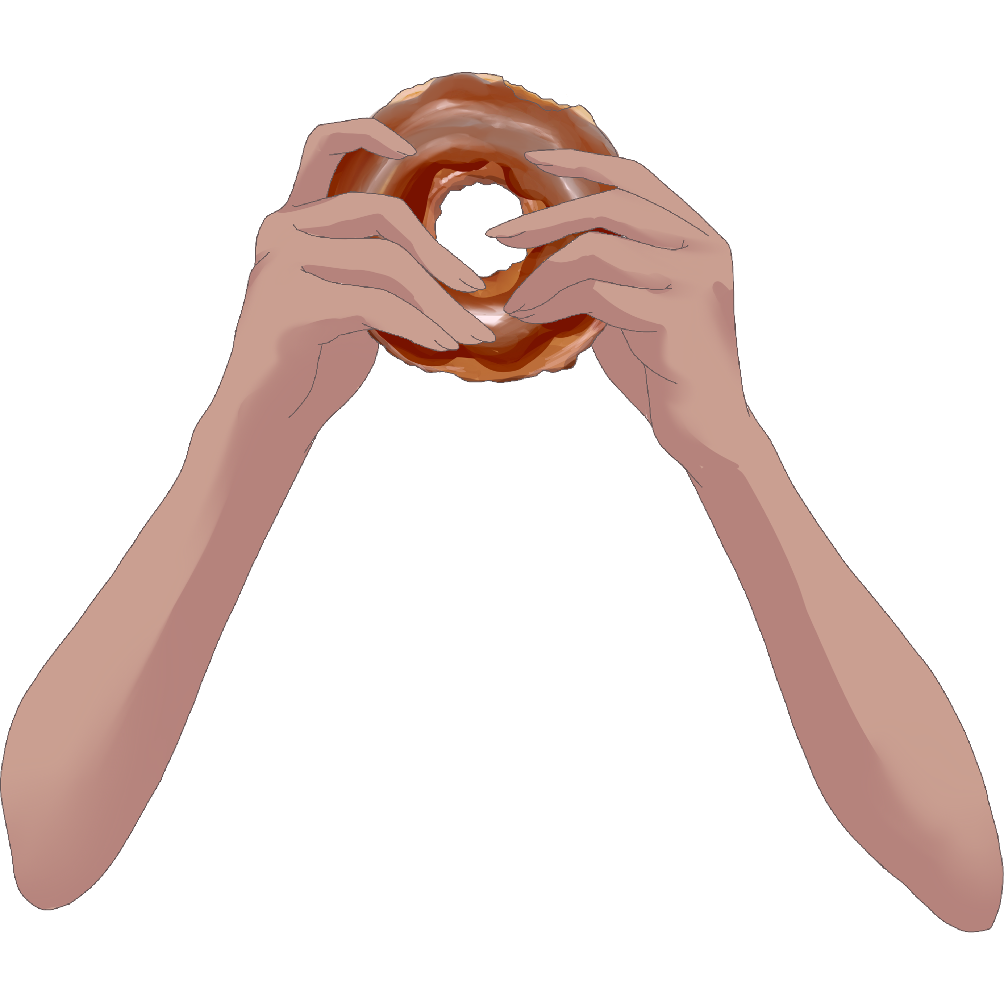 Vtuber向けフリー素材｜ドーナツを持つ手のイラスト