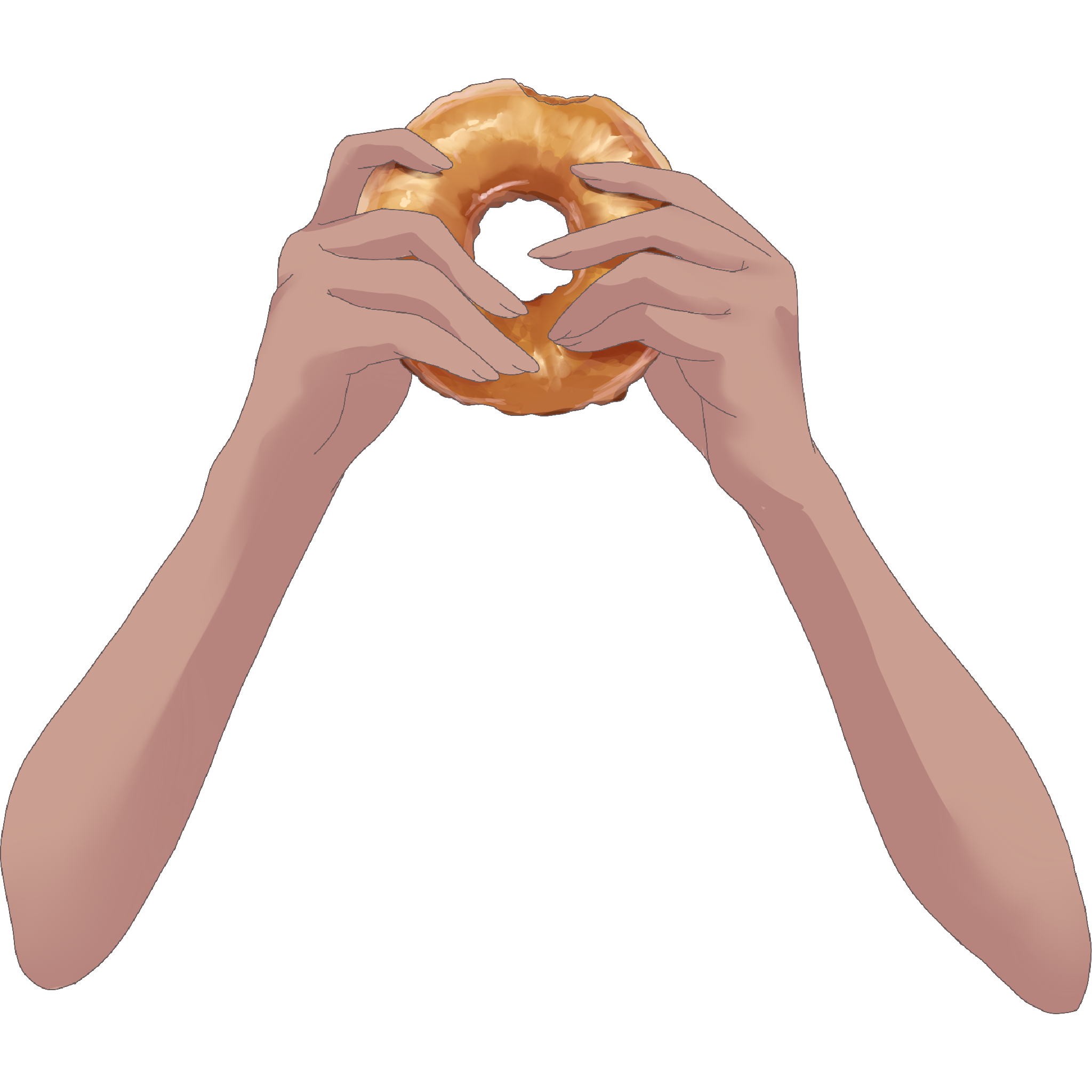 Vtuber向けフリー素材｜ドーナツを持つ手のイラスト