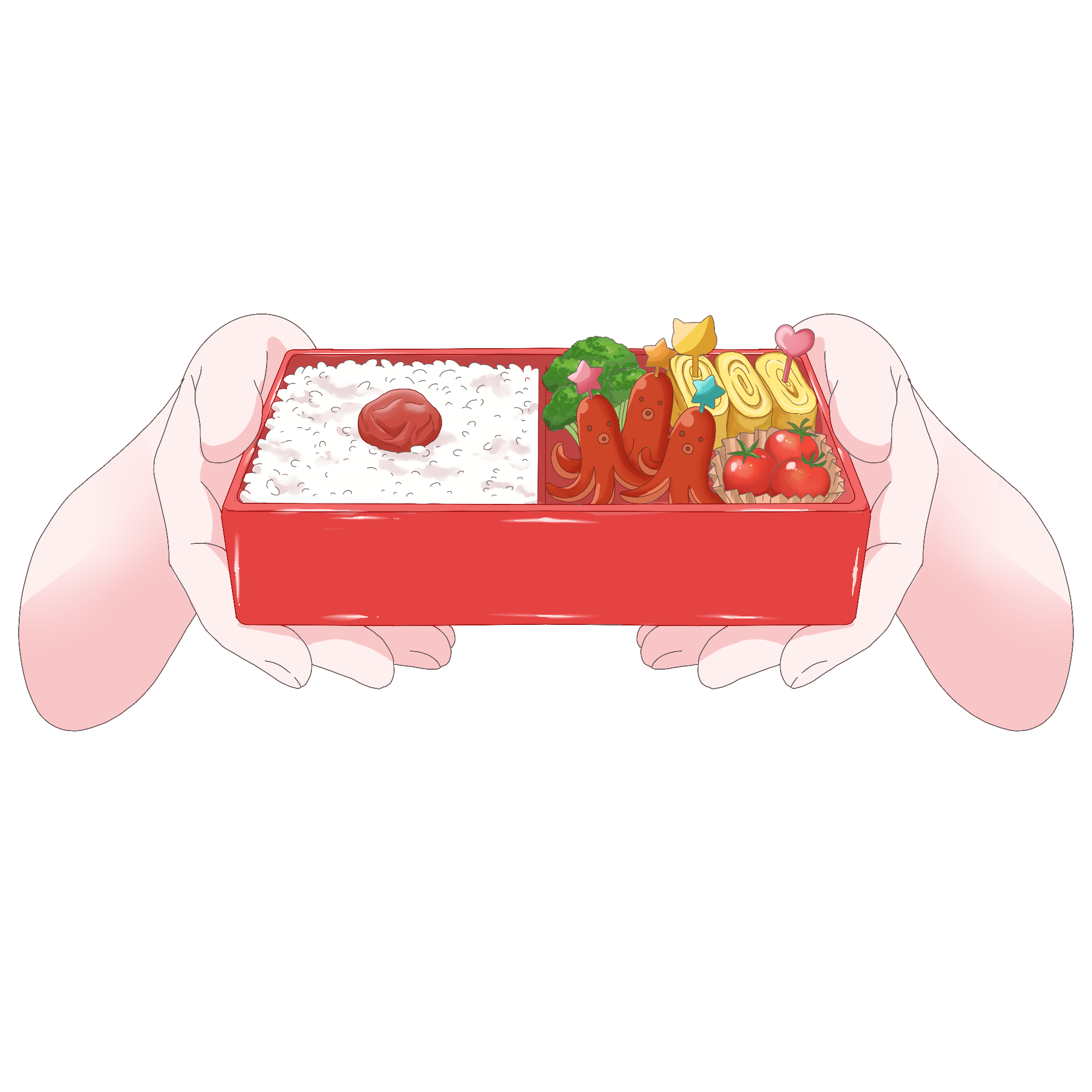 Vtuber向けフリー素材｜お弁当を持つ手のイラスト