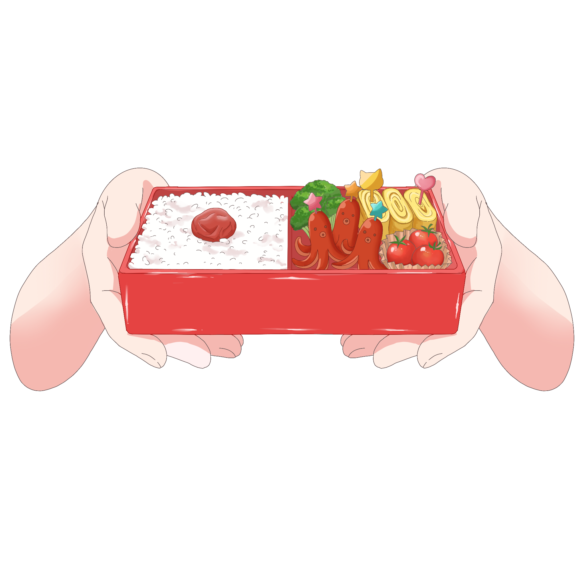 Vtuber向けフリー素材｜お弁当を持つ手のイラスト