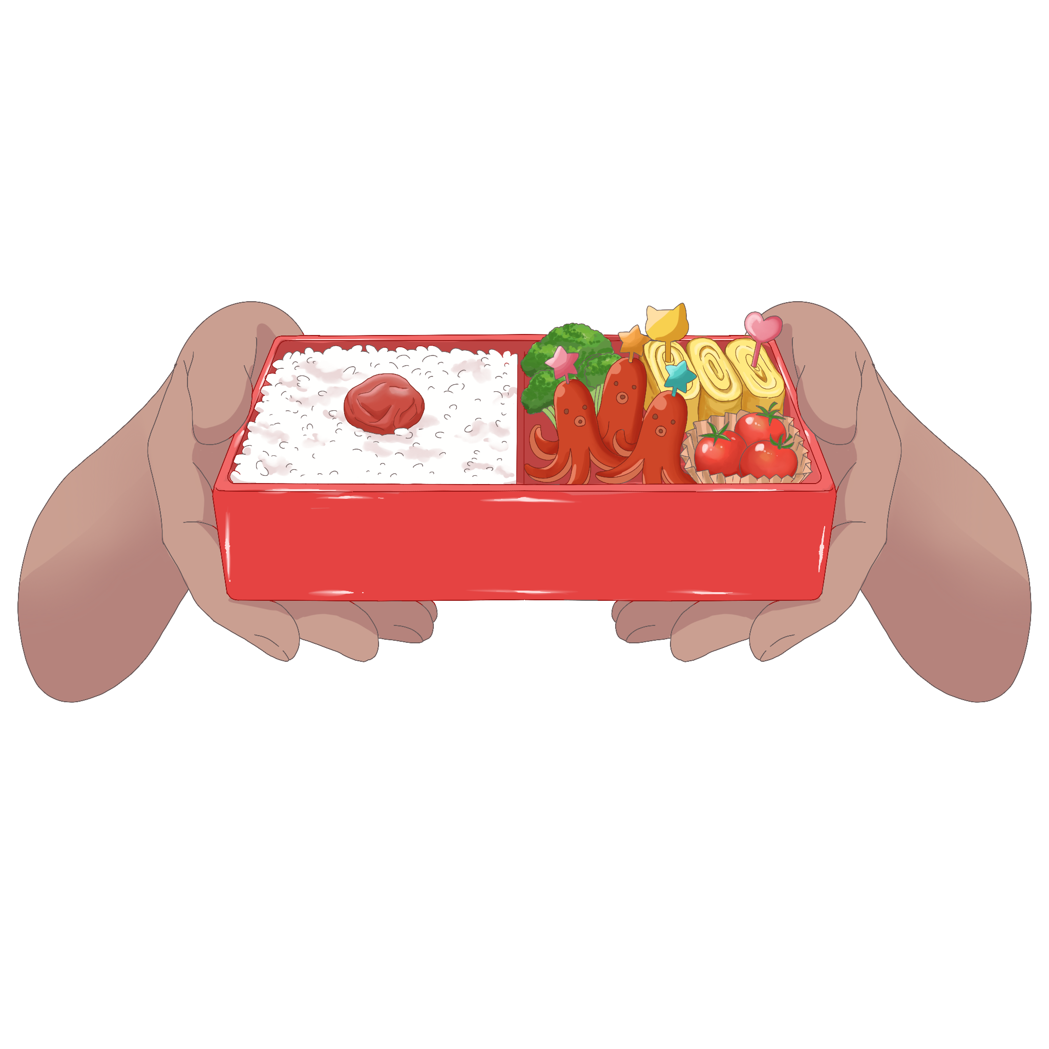 Vtuber向けフリー素材｜お弁当を持つ手のイラスト