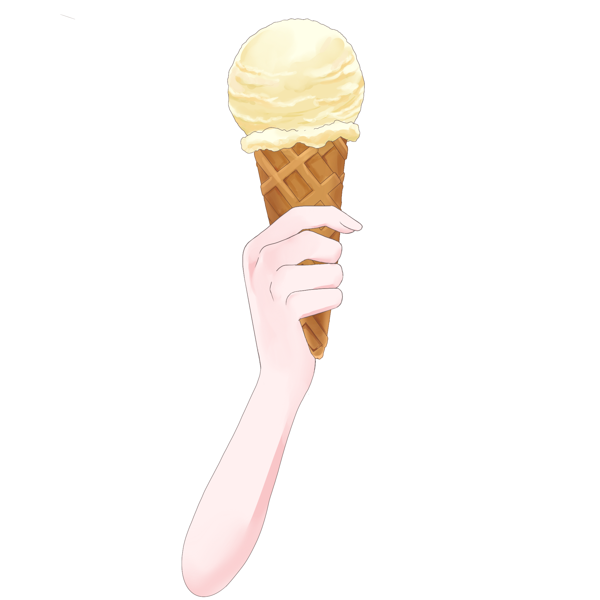 Vtuber向けフリー素材｜アイスクリームを持つ手のイラスト