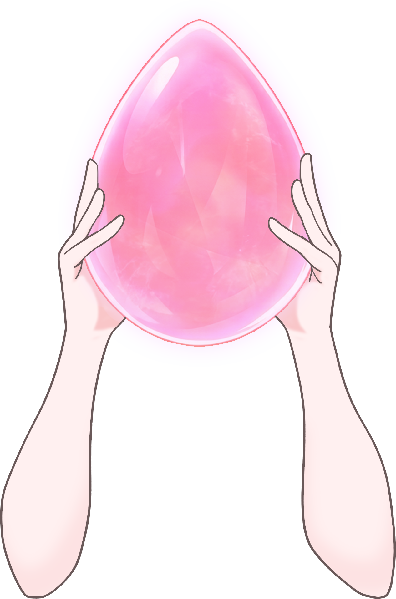 Vtuber向けフリー素材|雫型の水晶玉を持つ手のイラスト