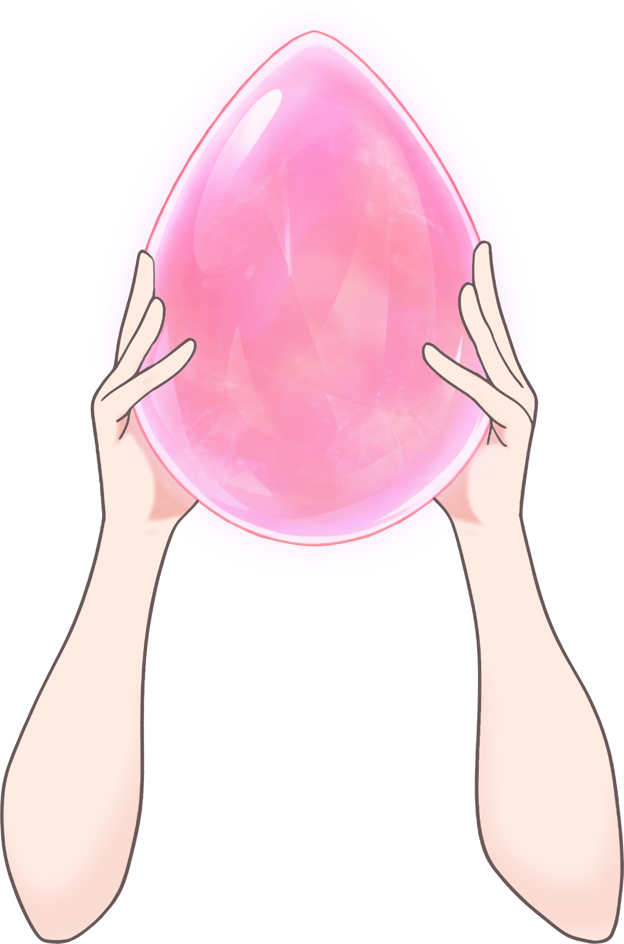 Vtuber向けフリー素材|雫型の水晶玉を持つ手のイラスト