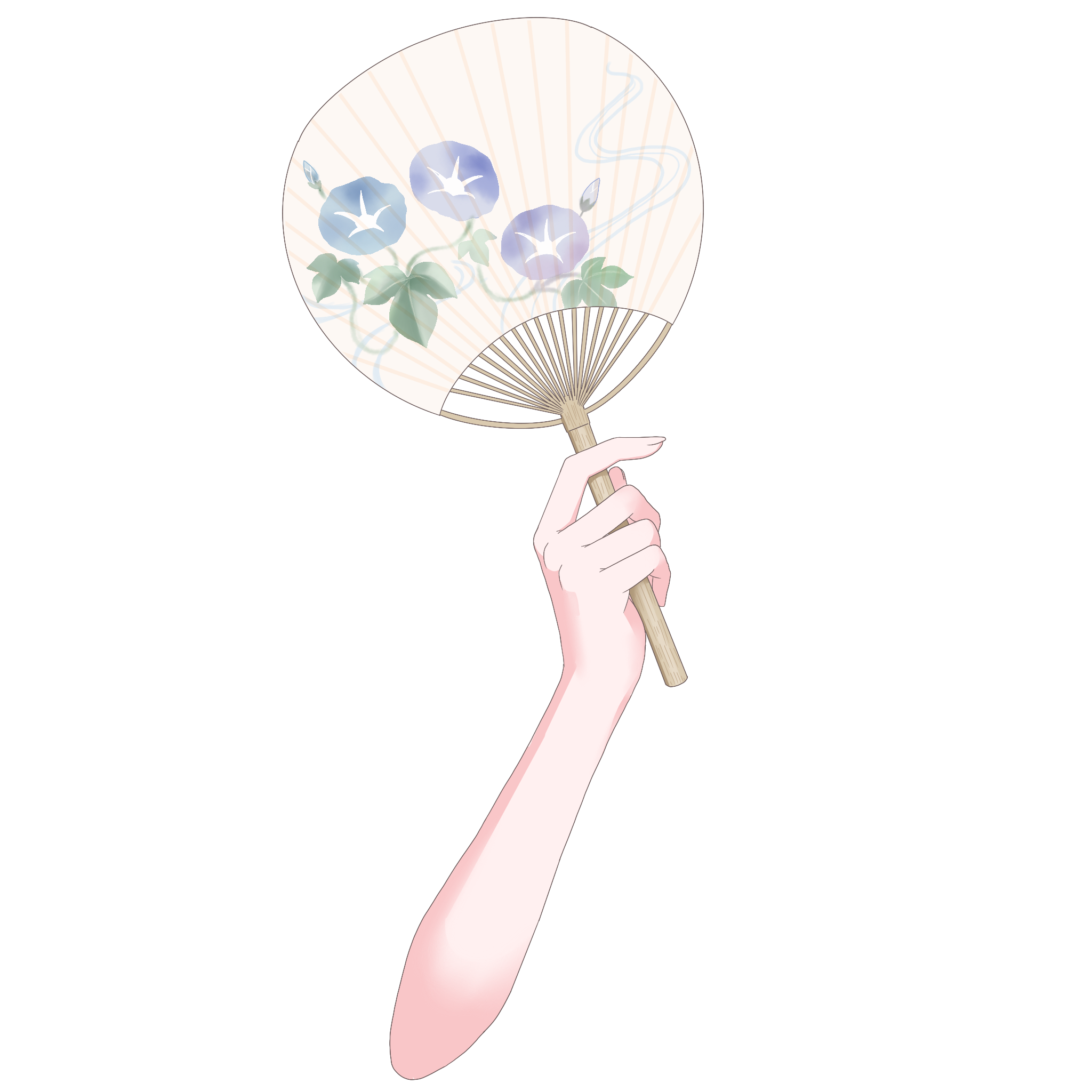 Vtuber向けフリー素材|うちわを持つ手のイラスト