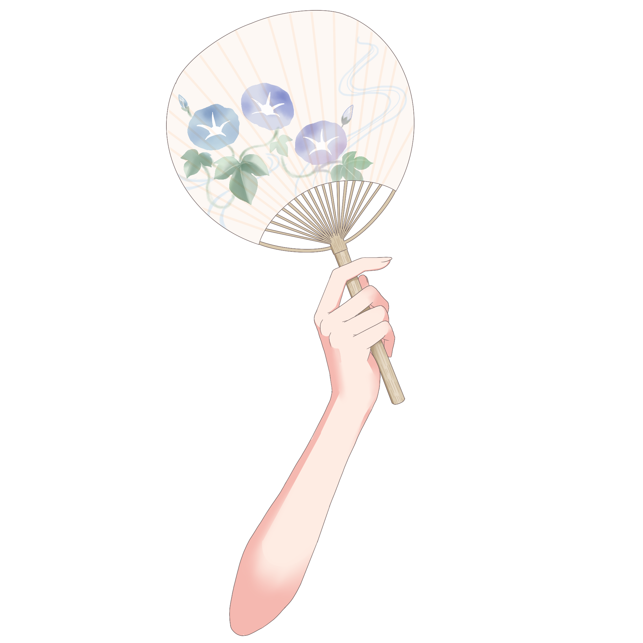 Vtuber向けフリー素材|うちわを持つ手のイラスト