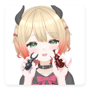 Vtuber向けフリー素材｜クワガタ/カブトムシを持つ手のイラスト