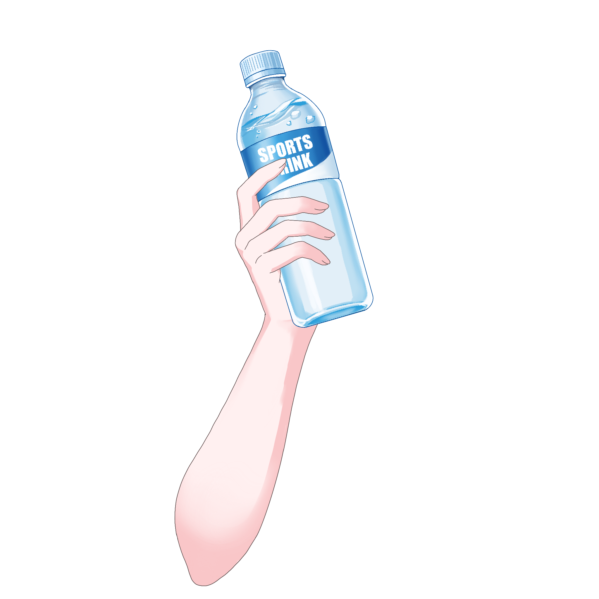 Vtuber向けフリー素材｜スポーツドリンクを持つ手のイラスト