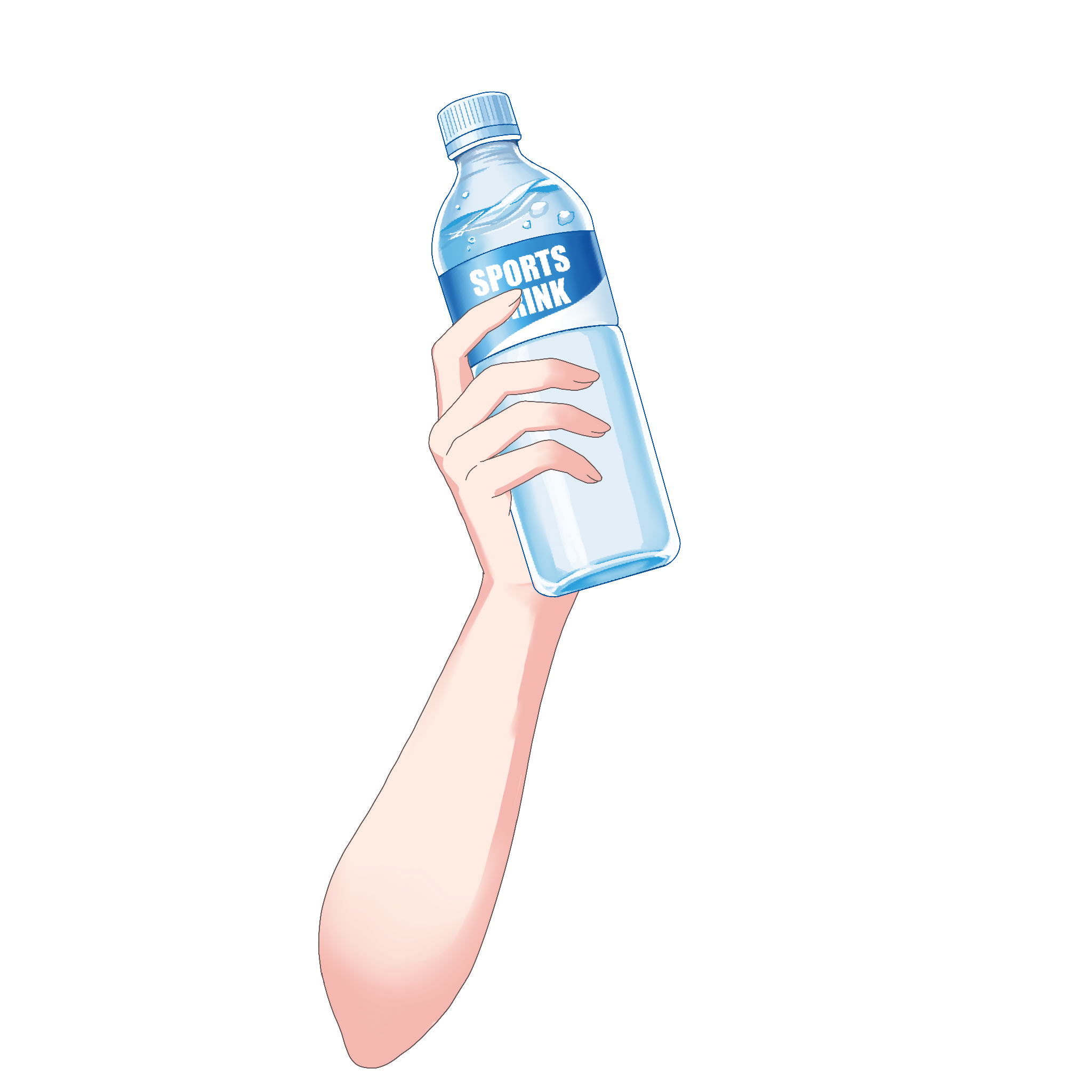 Vtuber向けフリー素材｜スポーツドリンクを持つ手のイラスト