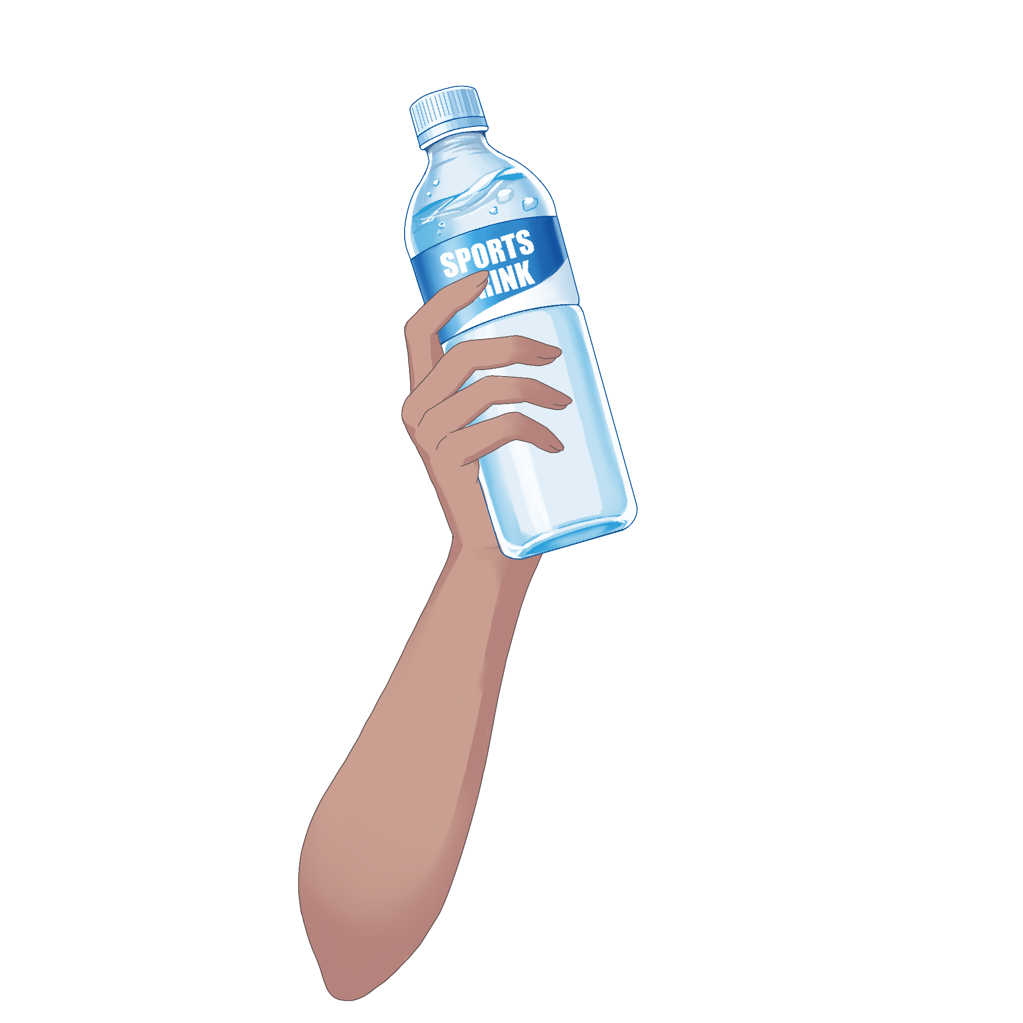 Vtuber向けフリー素材｜スポーツドリンクを持つ手のイラスト
