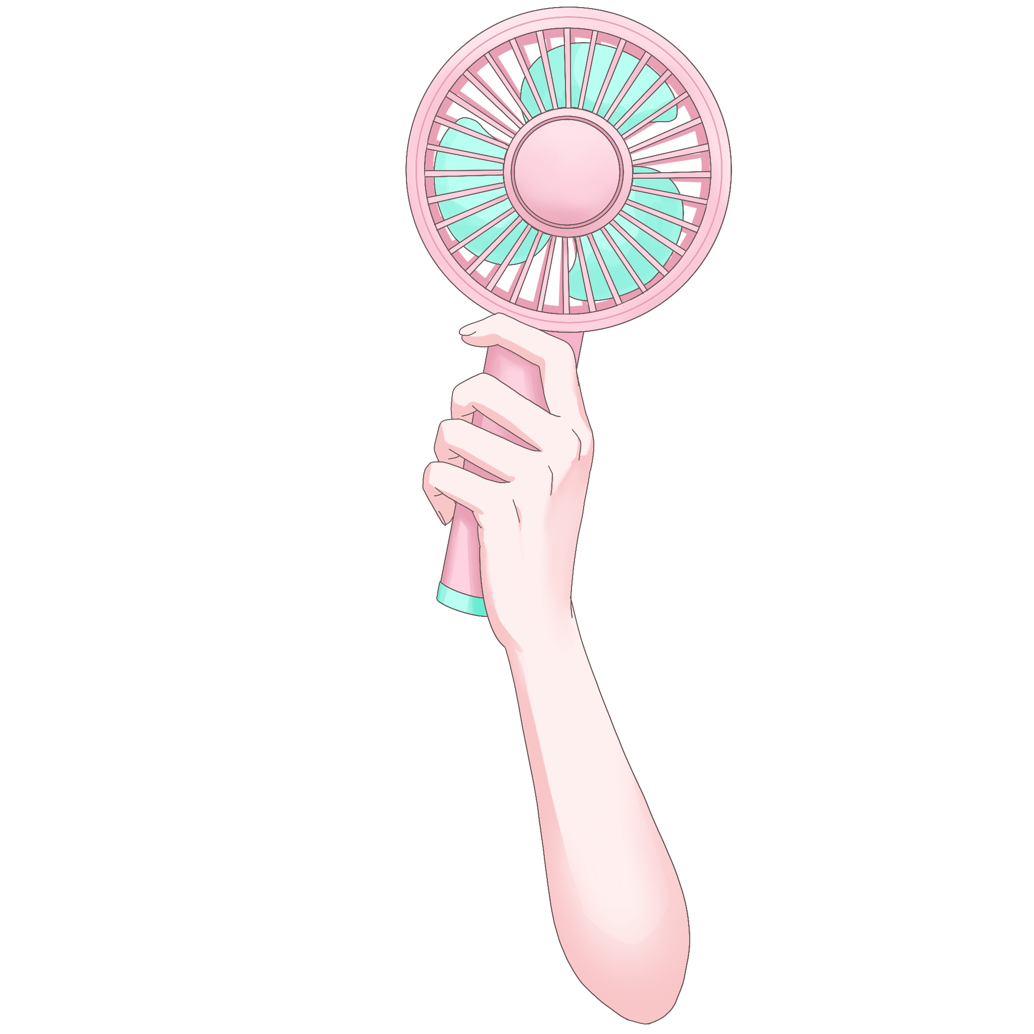 Vtuber向けフリー素材｜ハンディファンを持つ手のイラスト