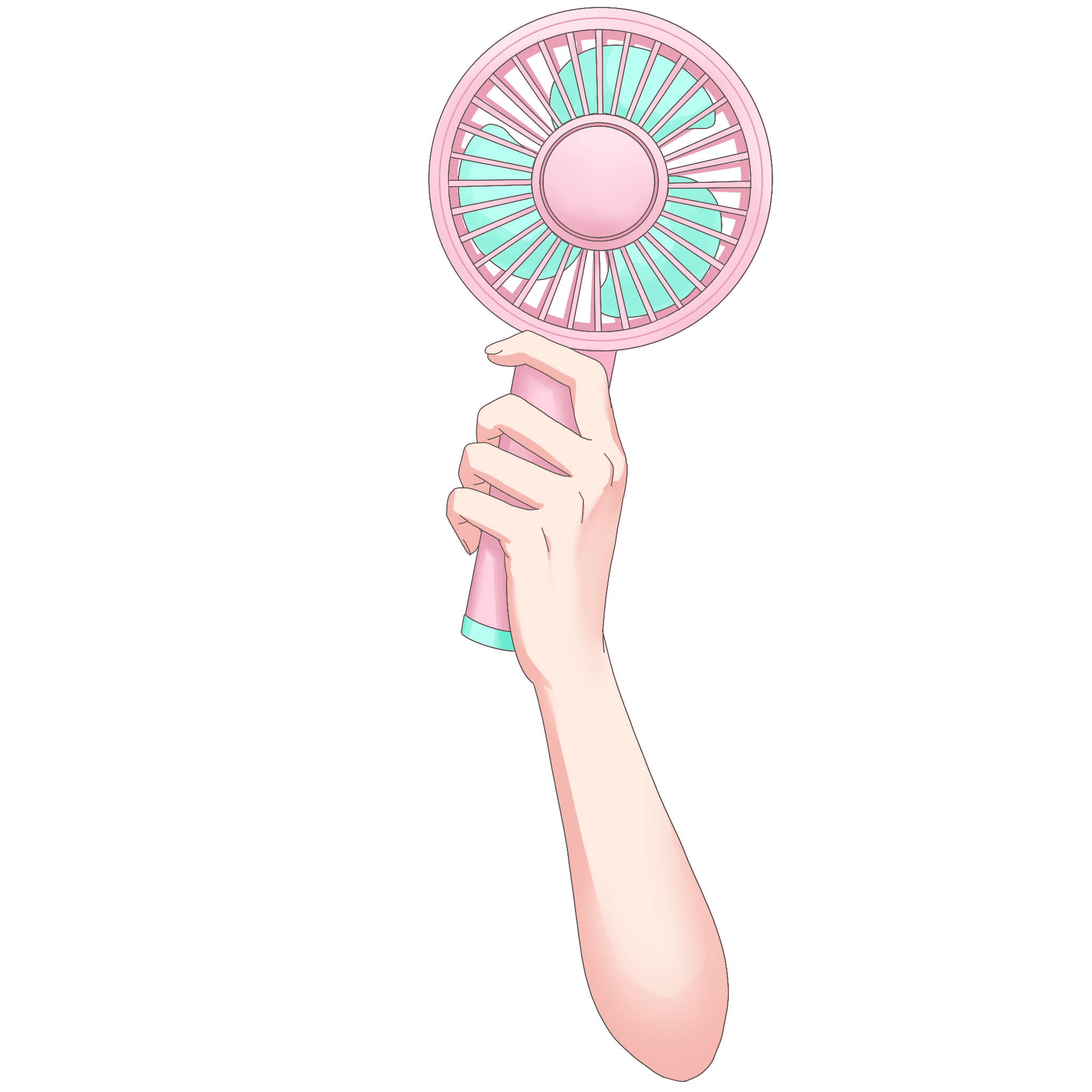 Vtuber向けフリー素材｜ハンディファンを持つ手のイラスト